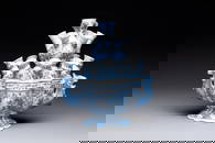 A rare and important blue and white Dutch Delft two-part tulip vase, late 17th C.