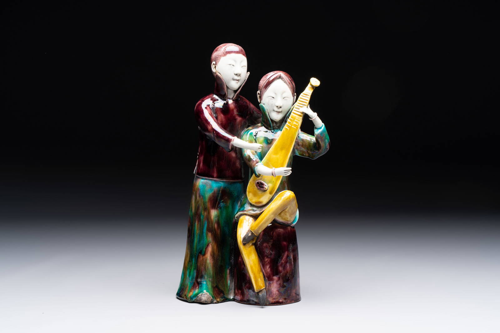 A Chinese sancai-glazed biscuit 'musician' group, Republic