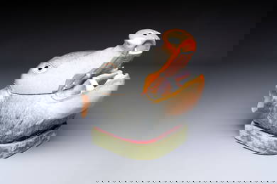 A rare Chinese famille rose 'boar head' tureen and cover, Qianlong