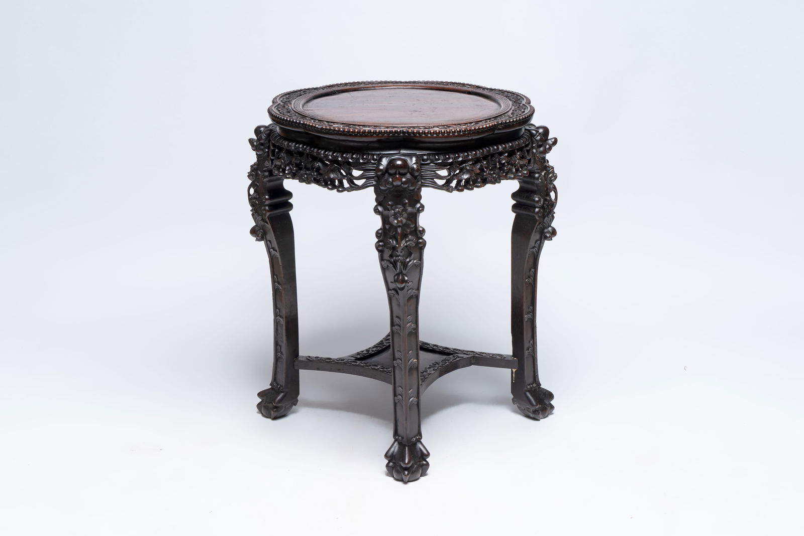A large Chinese hongmu stand, 19th C.