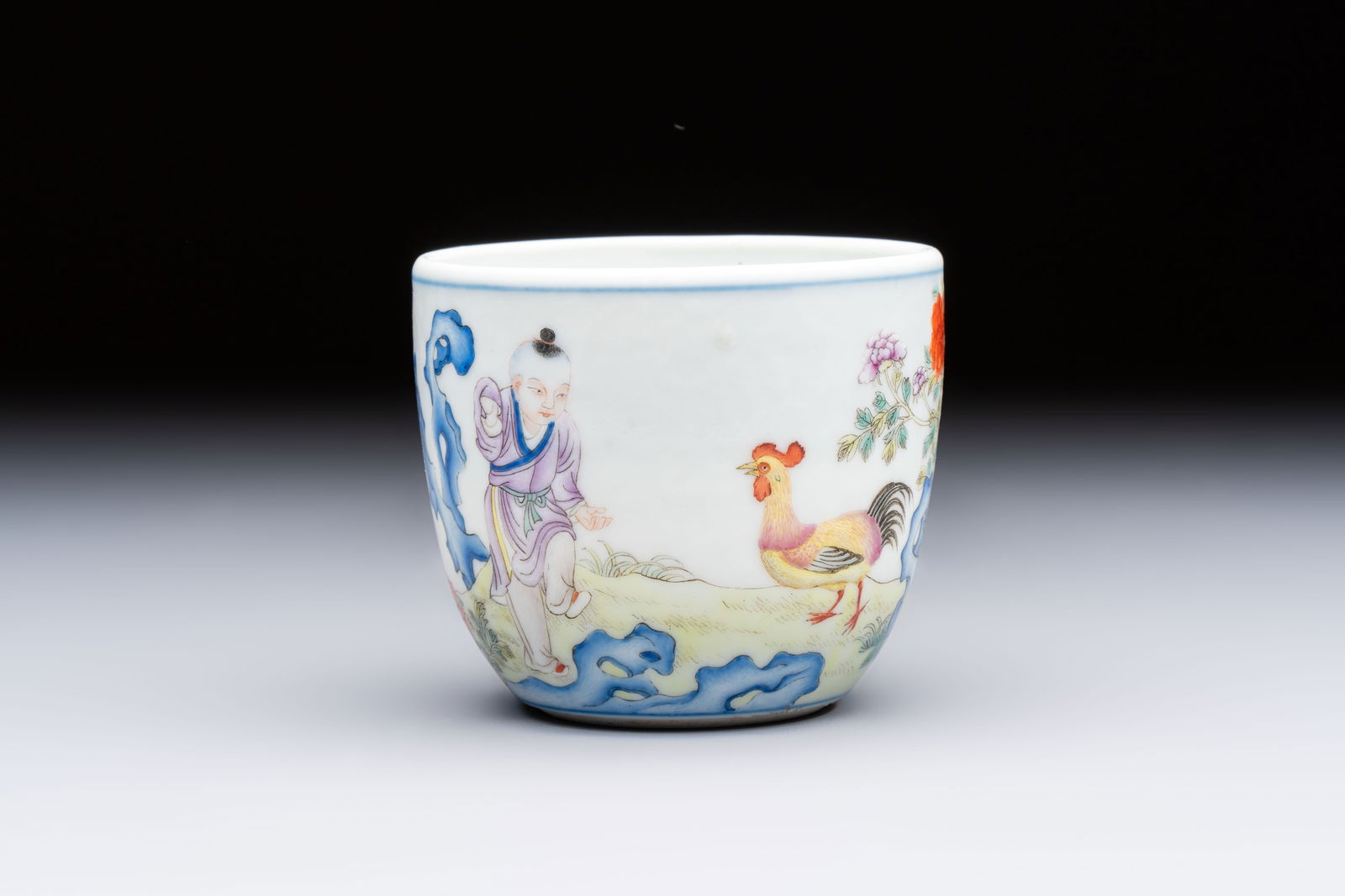 A Chinese famille rose 'Chicken' cup, Qianlong mark, Republic (1 of 7)