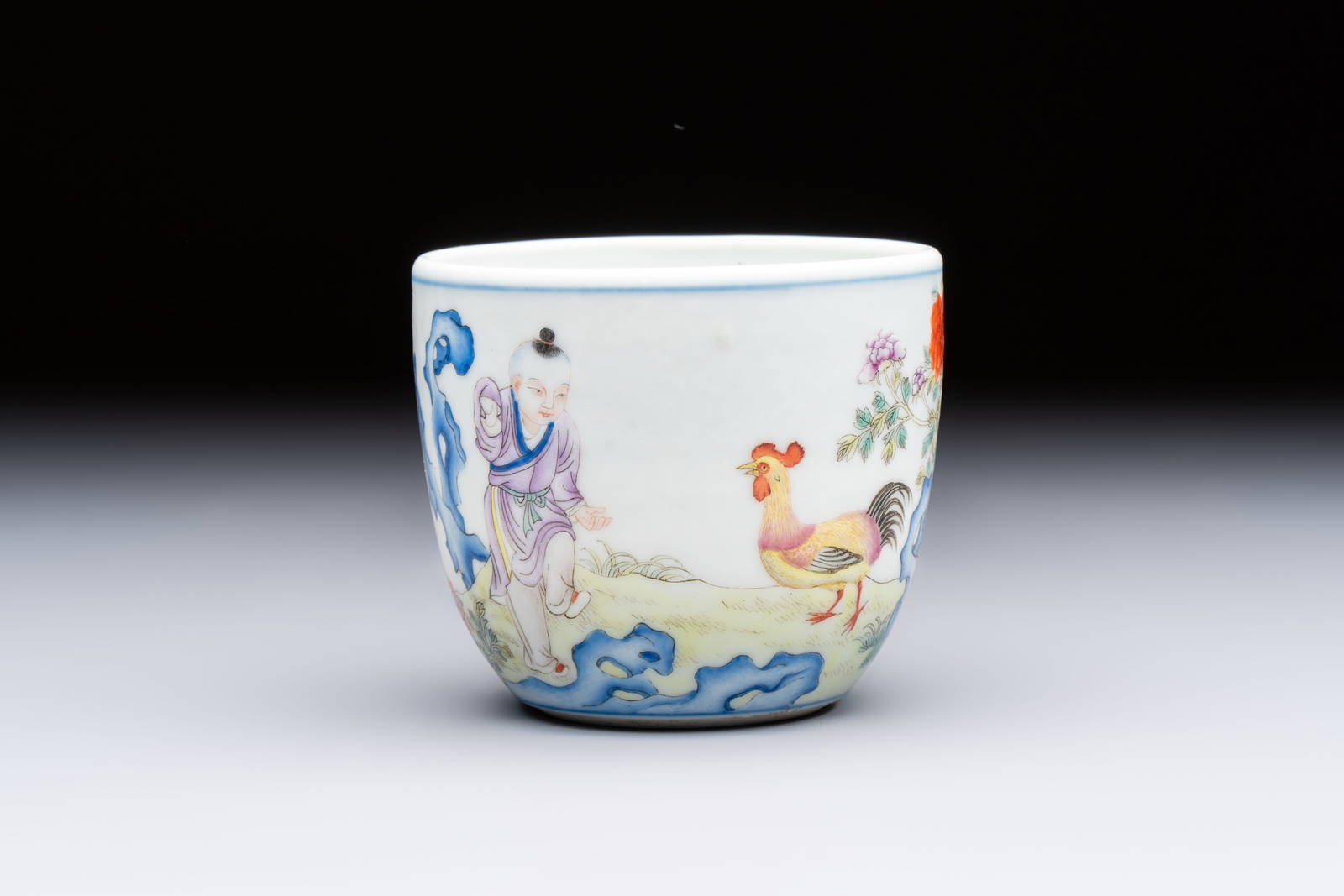 A Chinese famille rose 'Chicken' cup, Qianlong mark, Republic