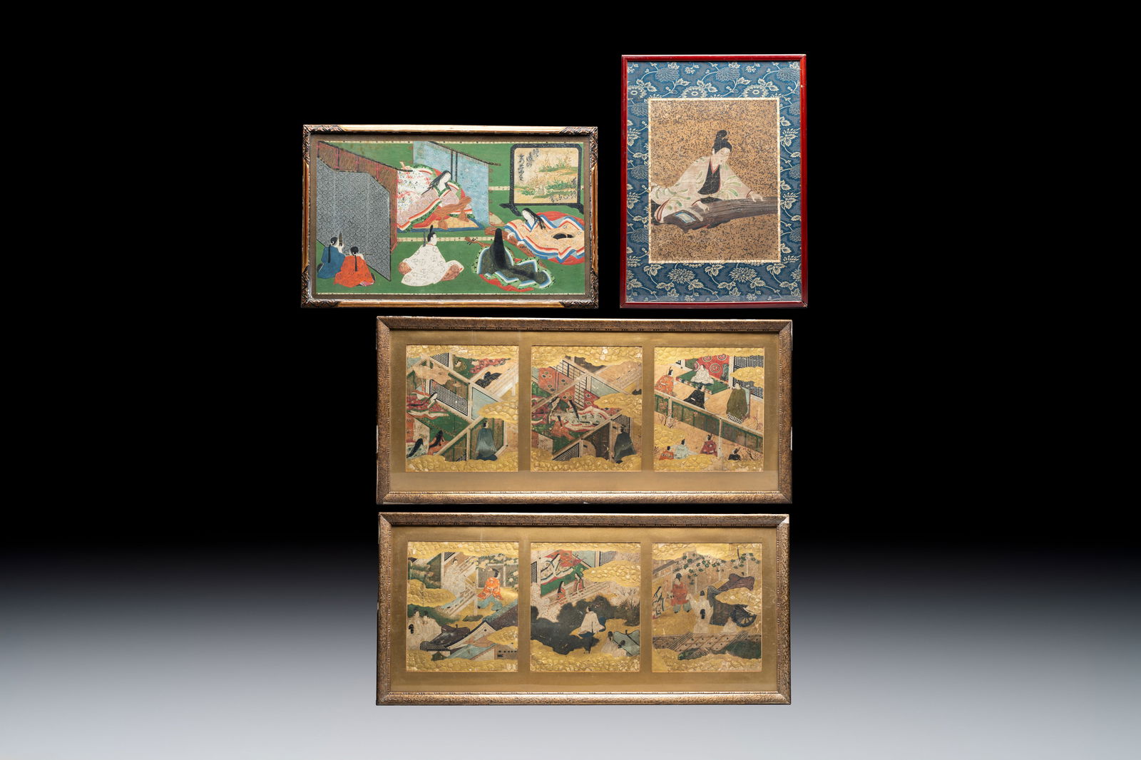 Tosa School and Japanese School: various scenes, ink, colour, and gold on paper, Edo/Meiji, 17/19th (1 of 9)