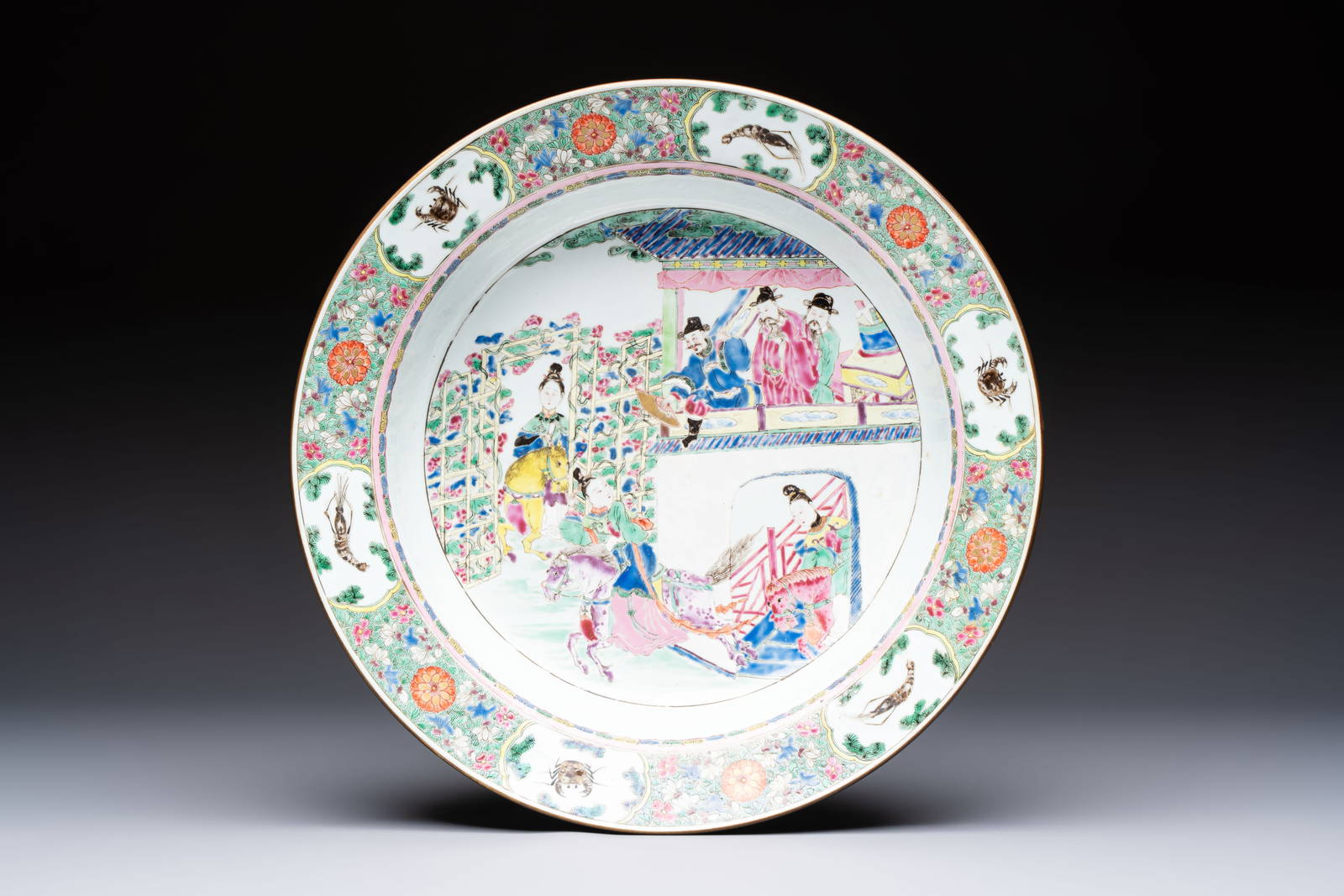 A large Chinese famille rose 'General Yang' basin, Yongzheng