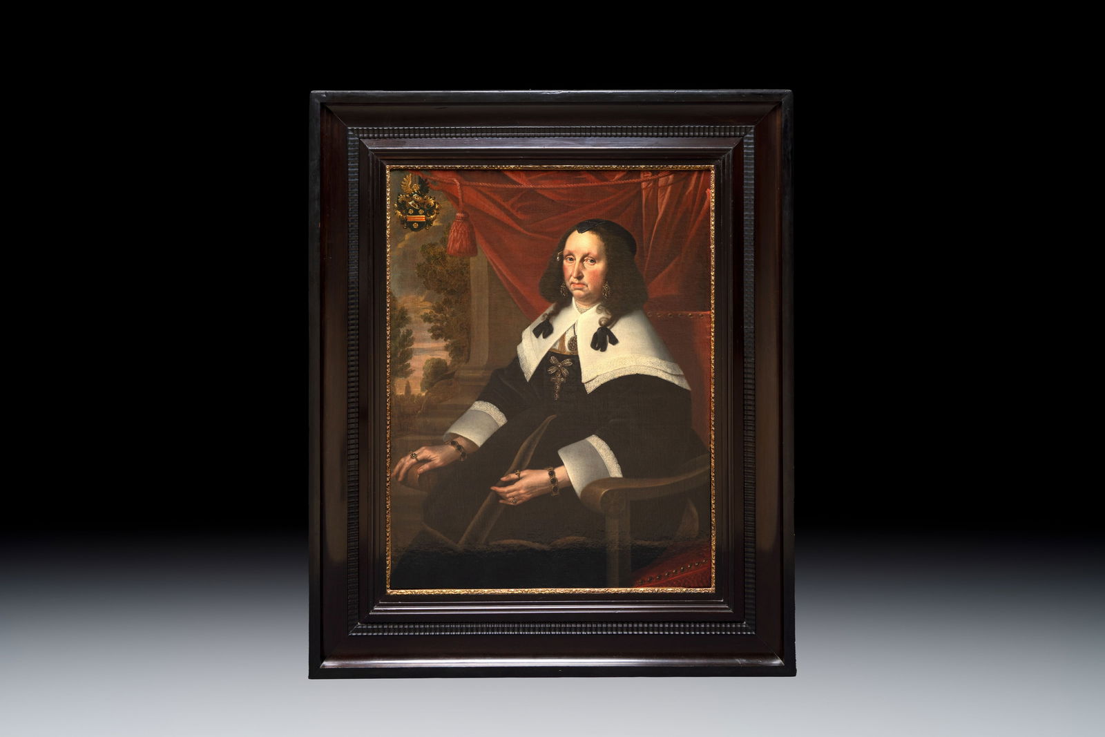 Dutch school: 'Portrait of a Lady', oil on canvas, 17th C. (1 of 5)