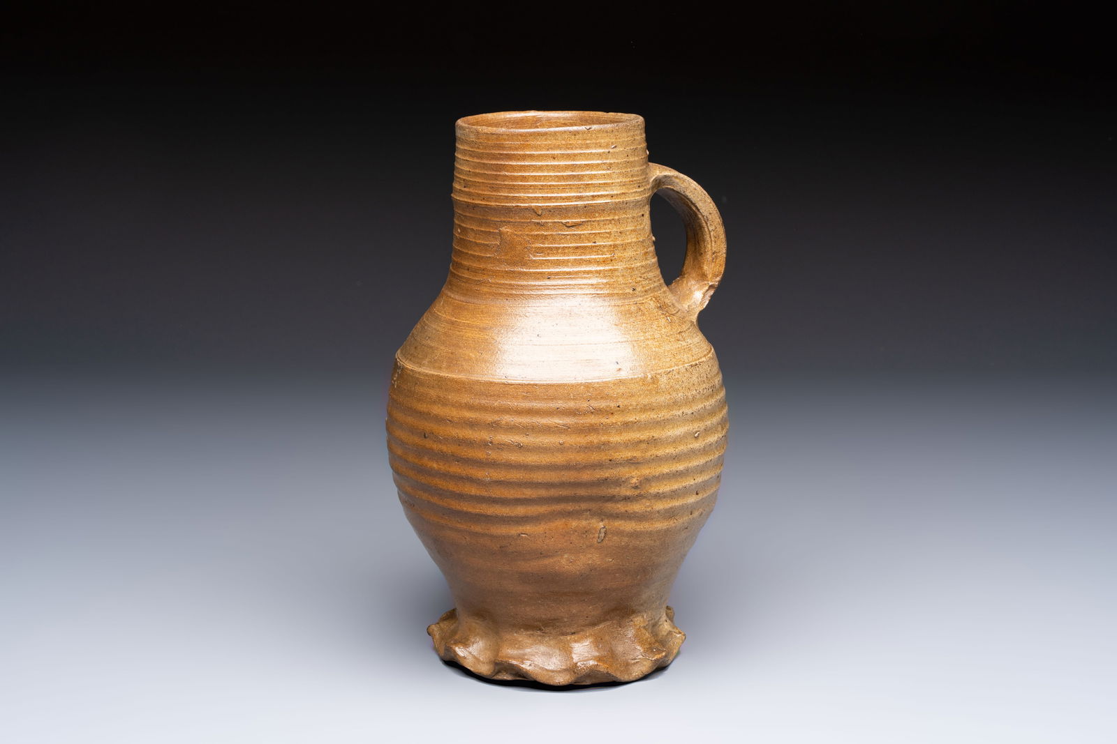 A Siegburg stoneware jug, Germany, 15th C. (1 of 7)