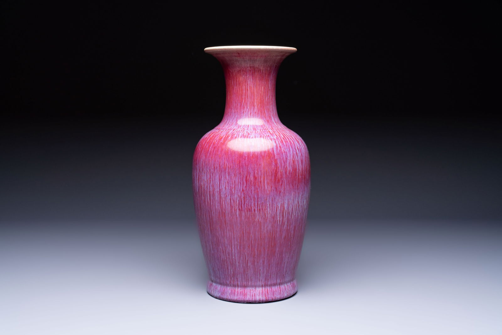 A Chinese flambé-glazed vase, Qianlong mark, 19th C. (1 of 6)