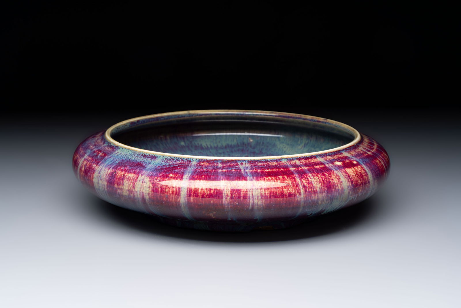 A large Chinese flambé-glazed brush washer, 18th C. (1 of 7)