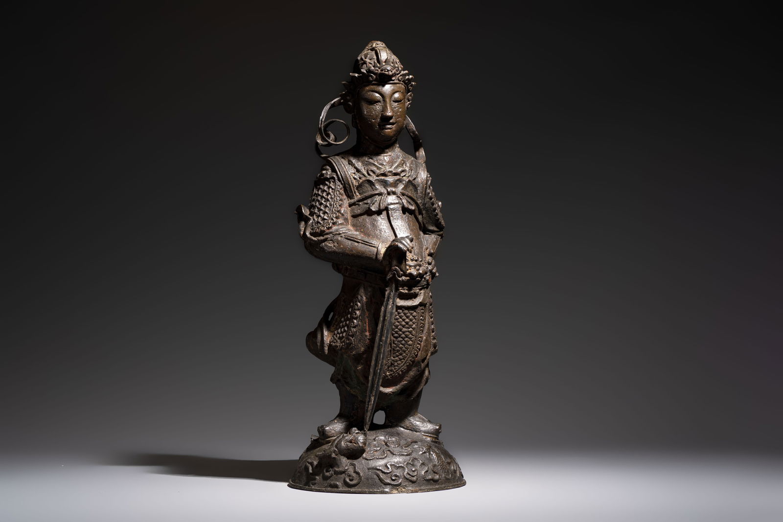 A Chinese bronze model of Weituo, Ming: A Chinese bronze model of Weituo, Ming H.: 63,5 cm Weight: 24,3 kilograms