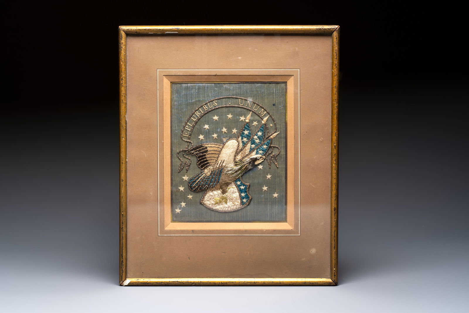 A Japanese Nagasaki embroidered silkwork made for American sailors, Meiji, ca 1900 (1 of 2)