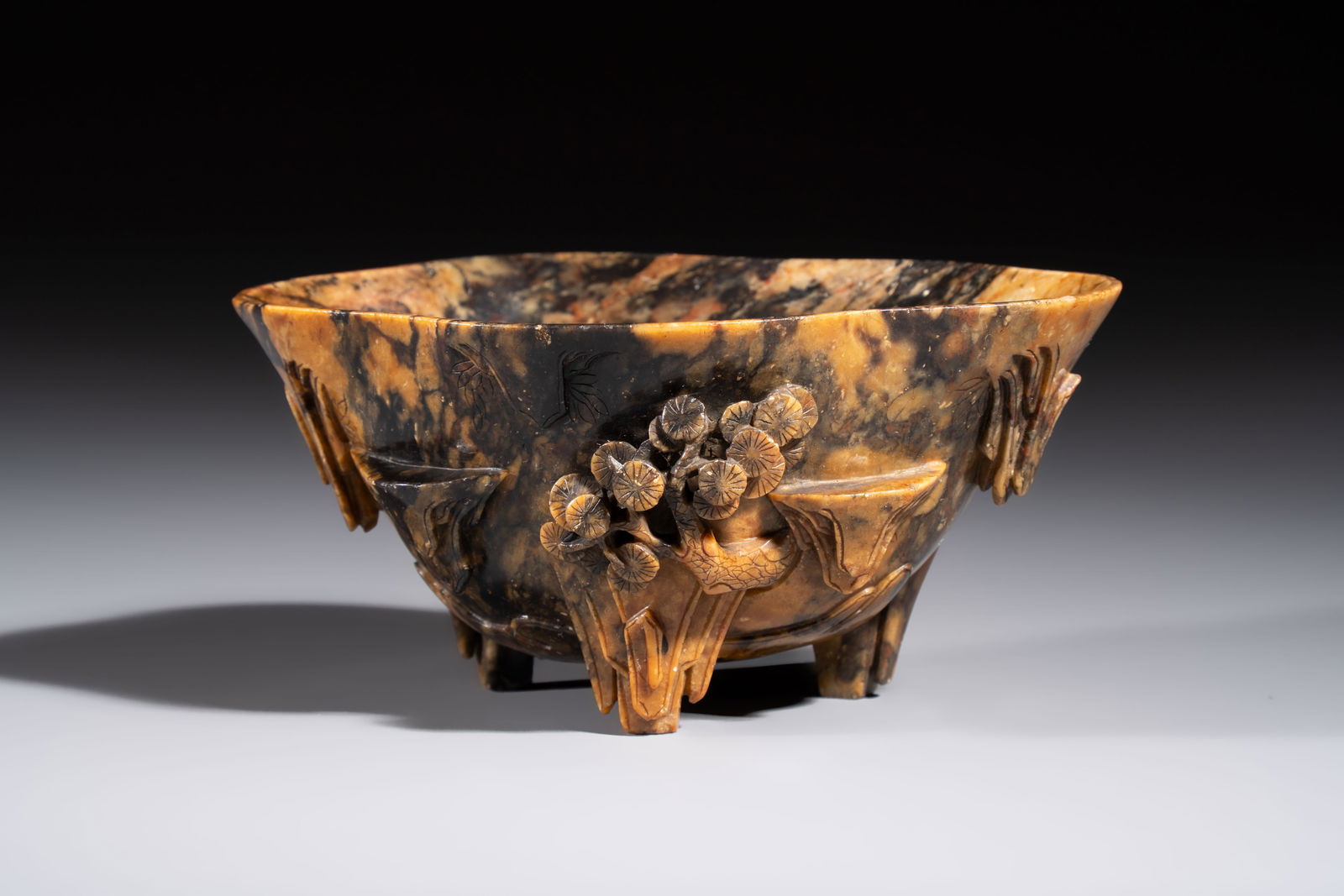 A Chinese soapstone libation cup, 18/19th C. (1 of 7)