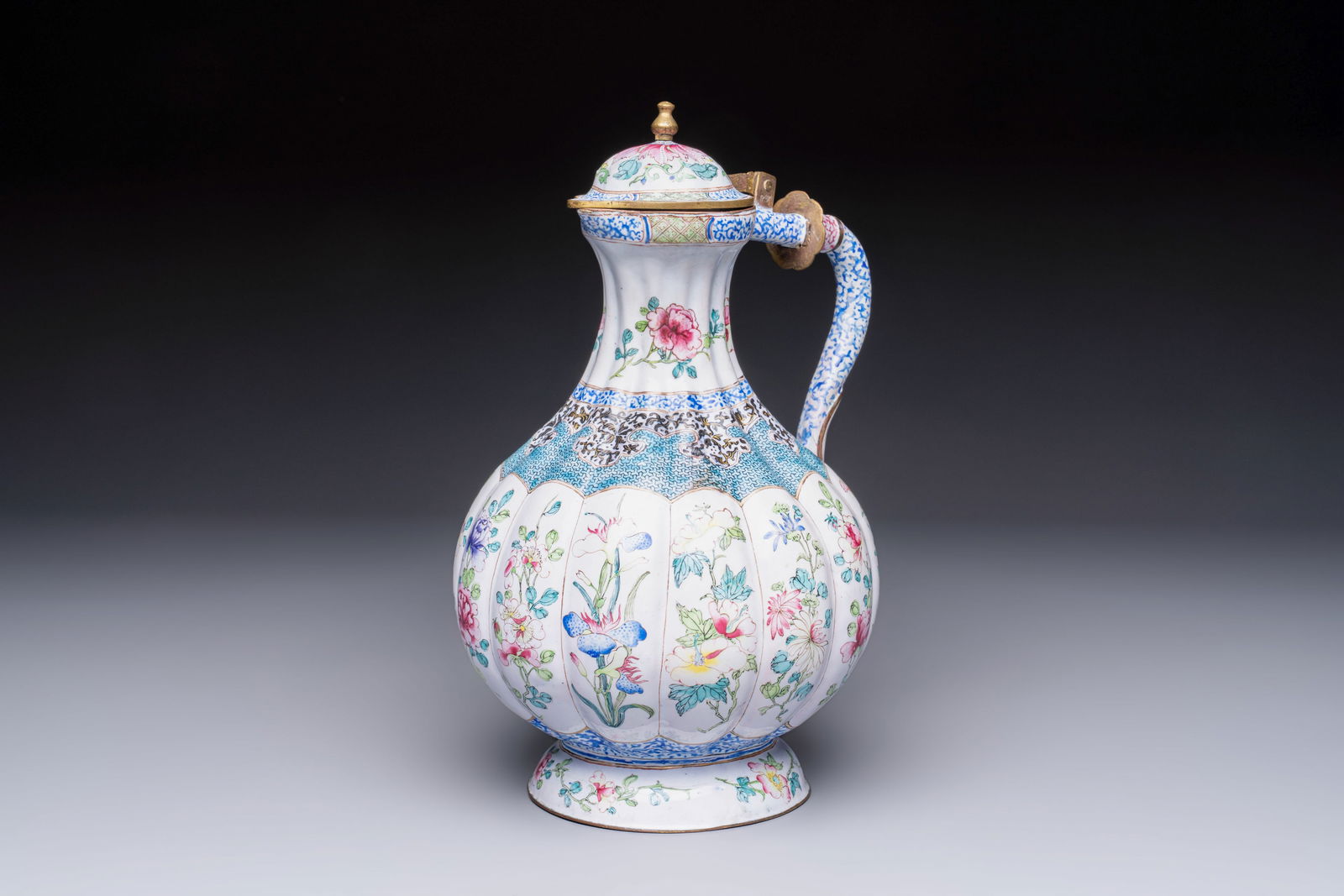 A fine and rare Chinese Canton enamel ewer for the Islamic or Indian market, Yongzheng (1 of 8)