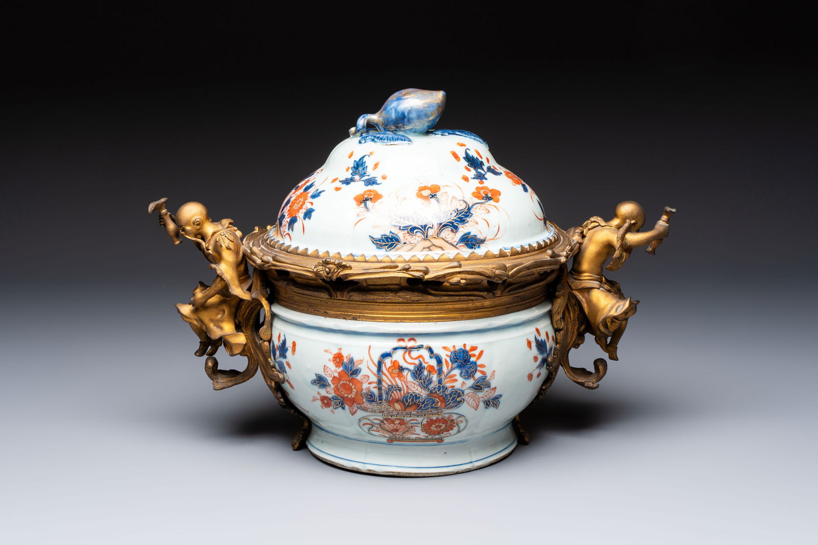 A Chinese gilt-bronze-mounted Imari-style tureen and cover, Qianlong (1 of 7)