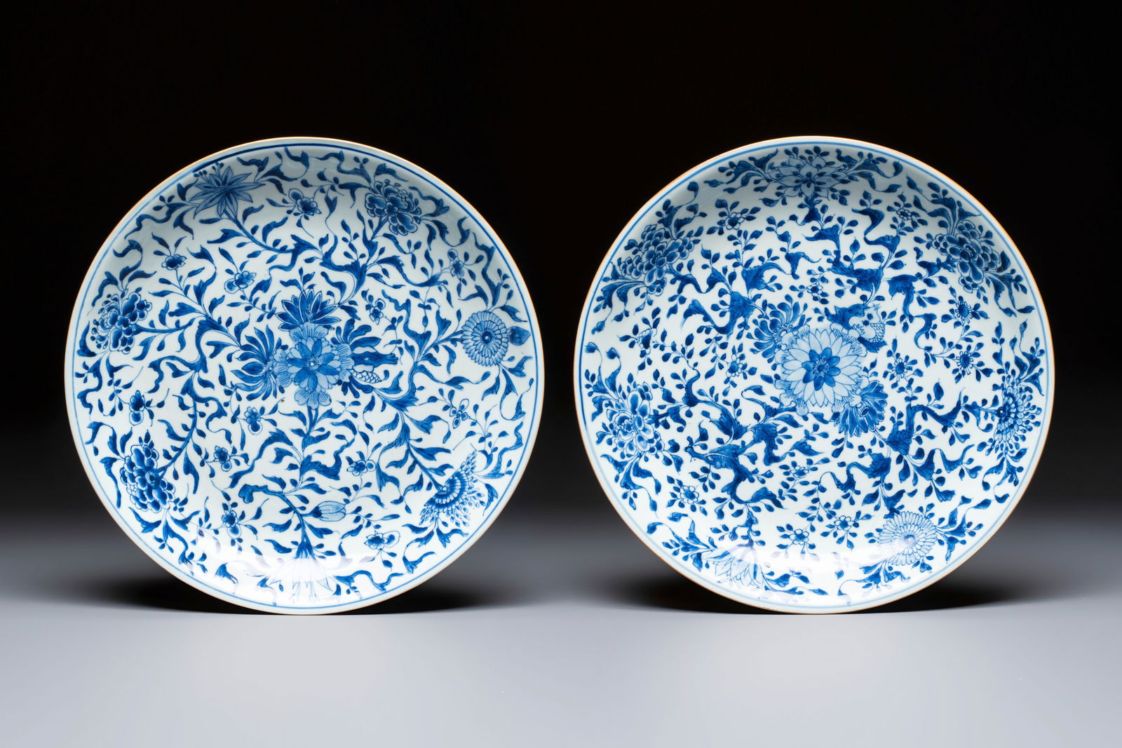 Two Chinese blue and white 'Floral' dishes, Kangxi (1 of 5)