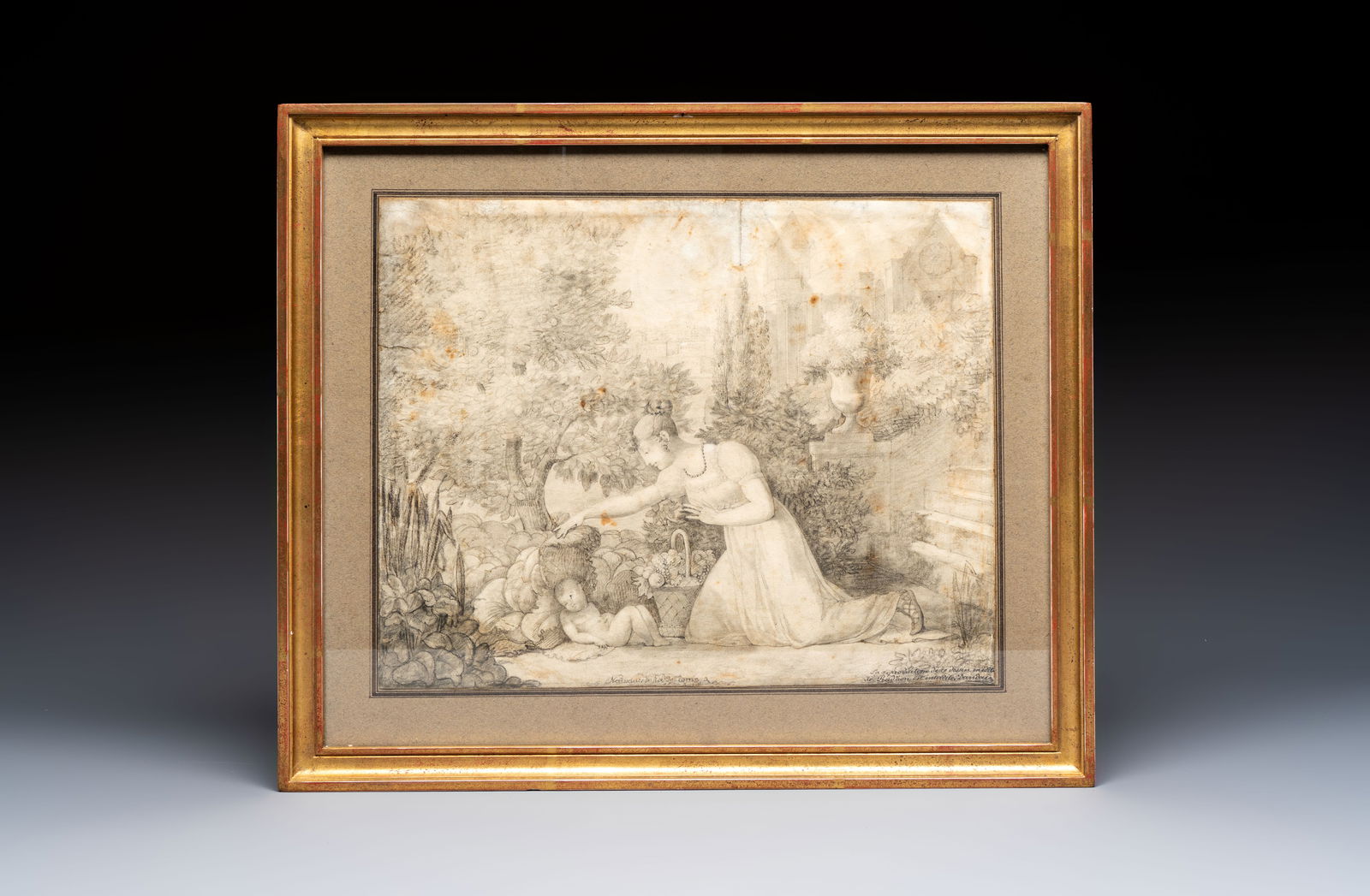 Attributed to Pierre-Paul Prud'hon (1758-1823): 'Naissance du Roi de Rome', pencil on paper, 19th C. (1 of 4)