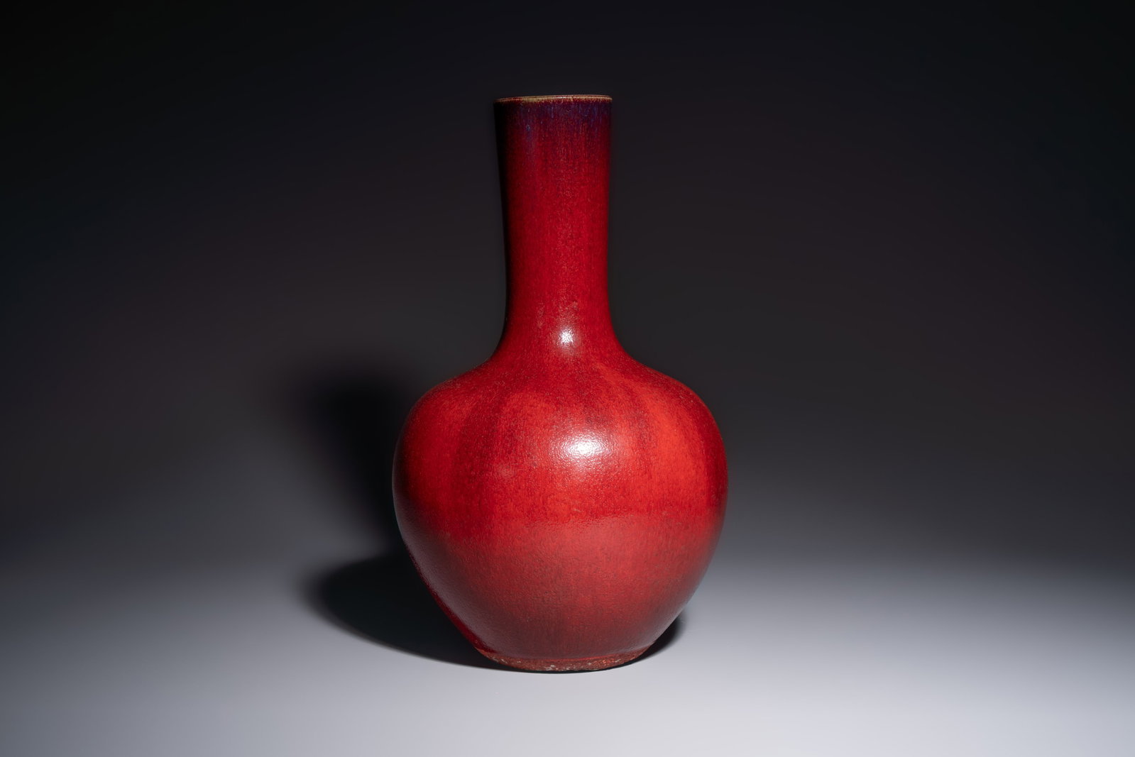 A Chinese flambé-glazed bottle vase, 19th C. (1 of 6)