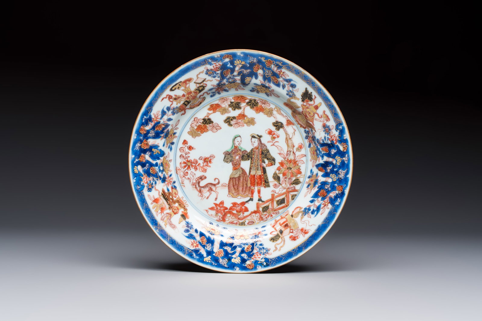 A Chinese verte-Imari 'Governor Duff' plate, Yongzheng: A Chinese verte-Imari 'Governor Duff' plate, Yongzheng Dia.: 23,2 cm