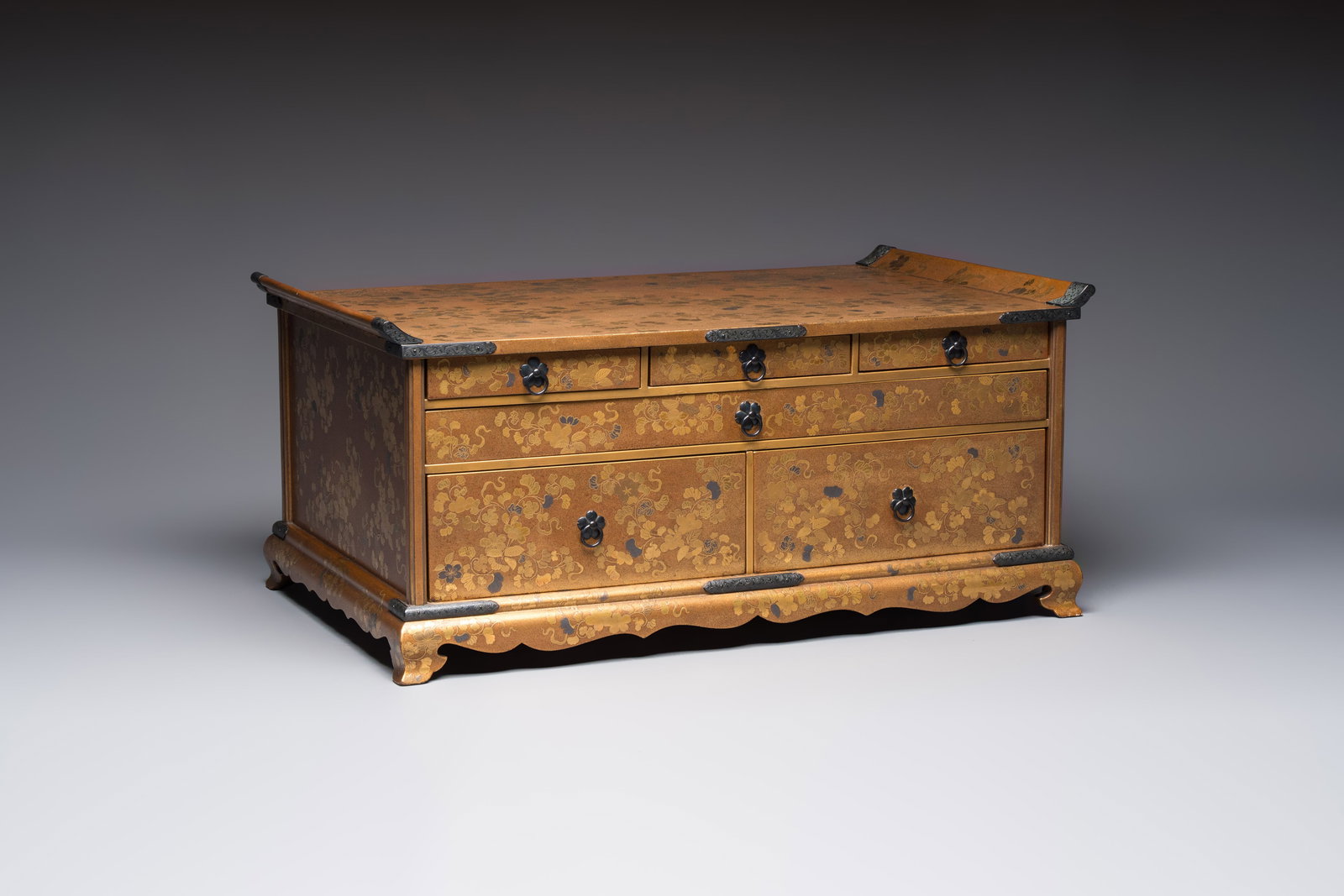 A very fine Japanese hiramaki-e on nashiji lacquer suzuribako, Edo, 18th C. (1 of 9)