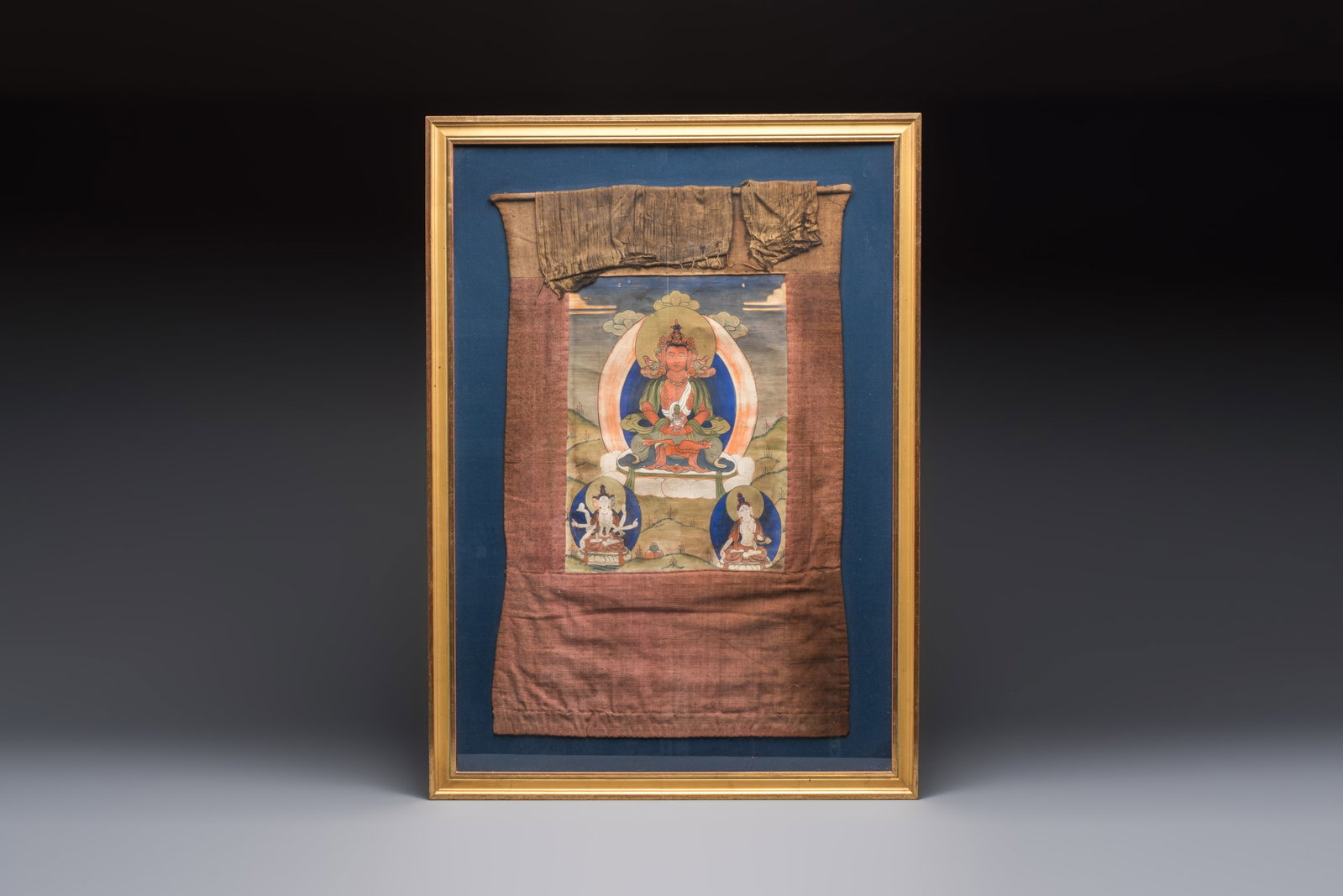 A Tibetan 'Amitayus Buddha' thangka, 19th C. (1 of 2)