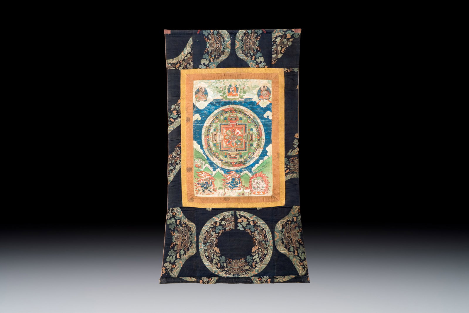 A Tibetan 'Vajrasana Mandala' thangka, 19th C. (1 of 2)