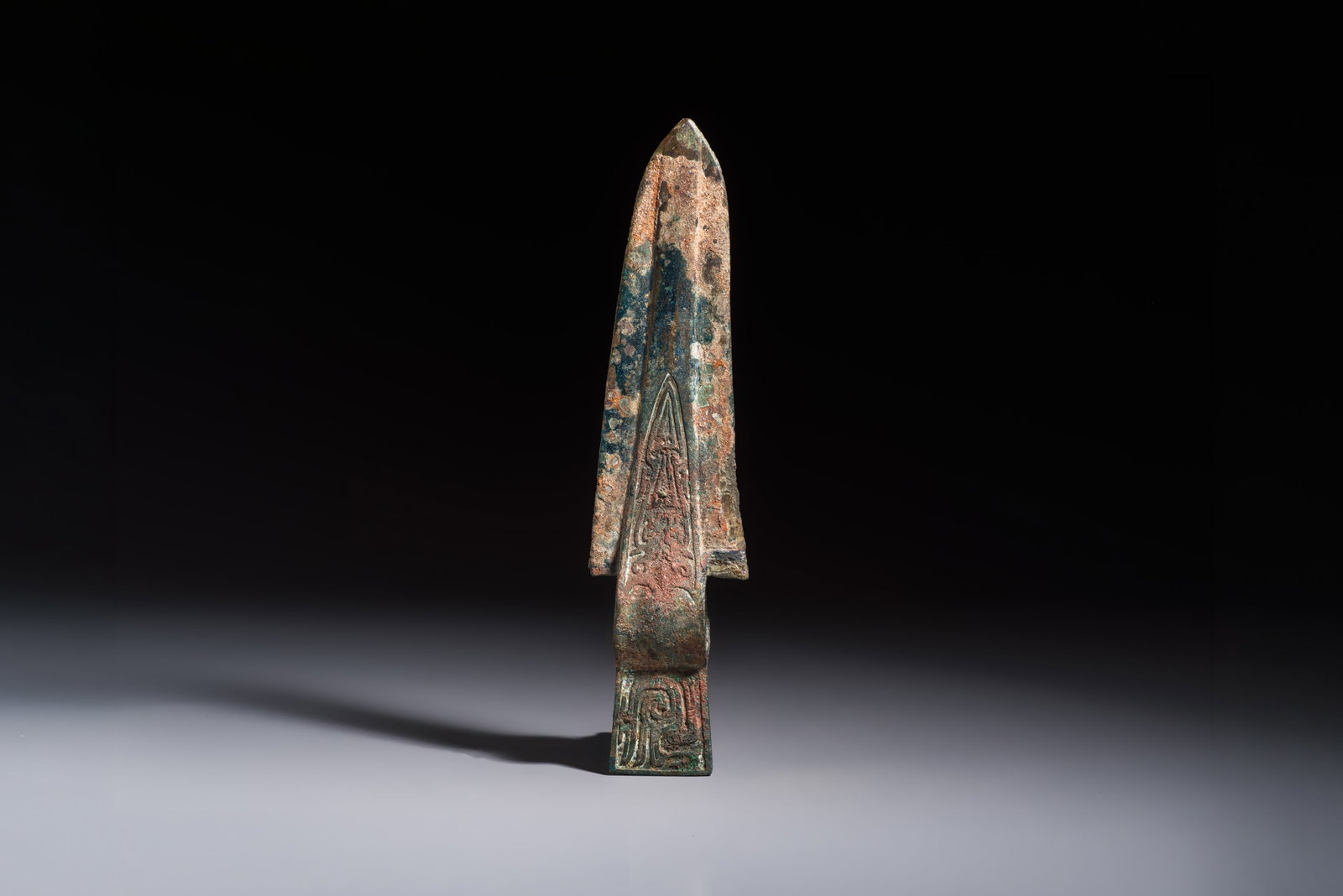 A Chinese archaic bronze dagger-axe, 'Ge', Western Zhou (1 of 7)