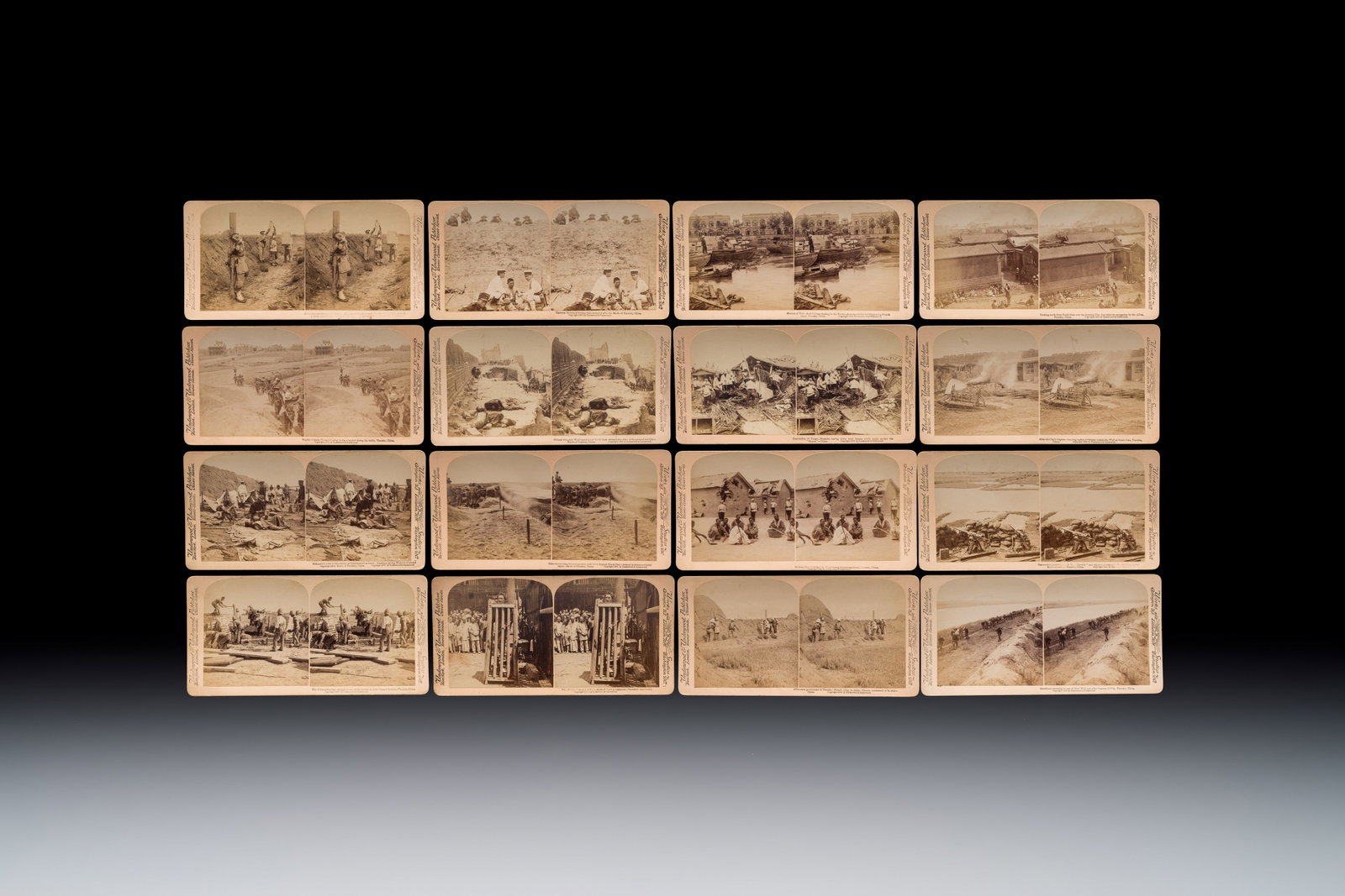 (Graphic content!) 16 stereoview cards, mostly on the Battle of Tientsin during the Boxer Rebellion, (1 of 20)