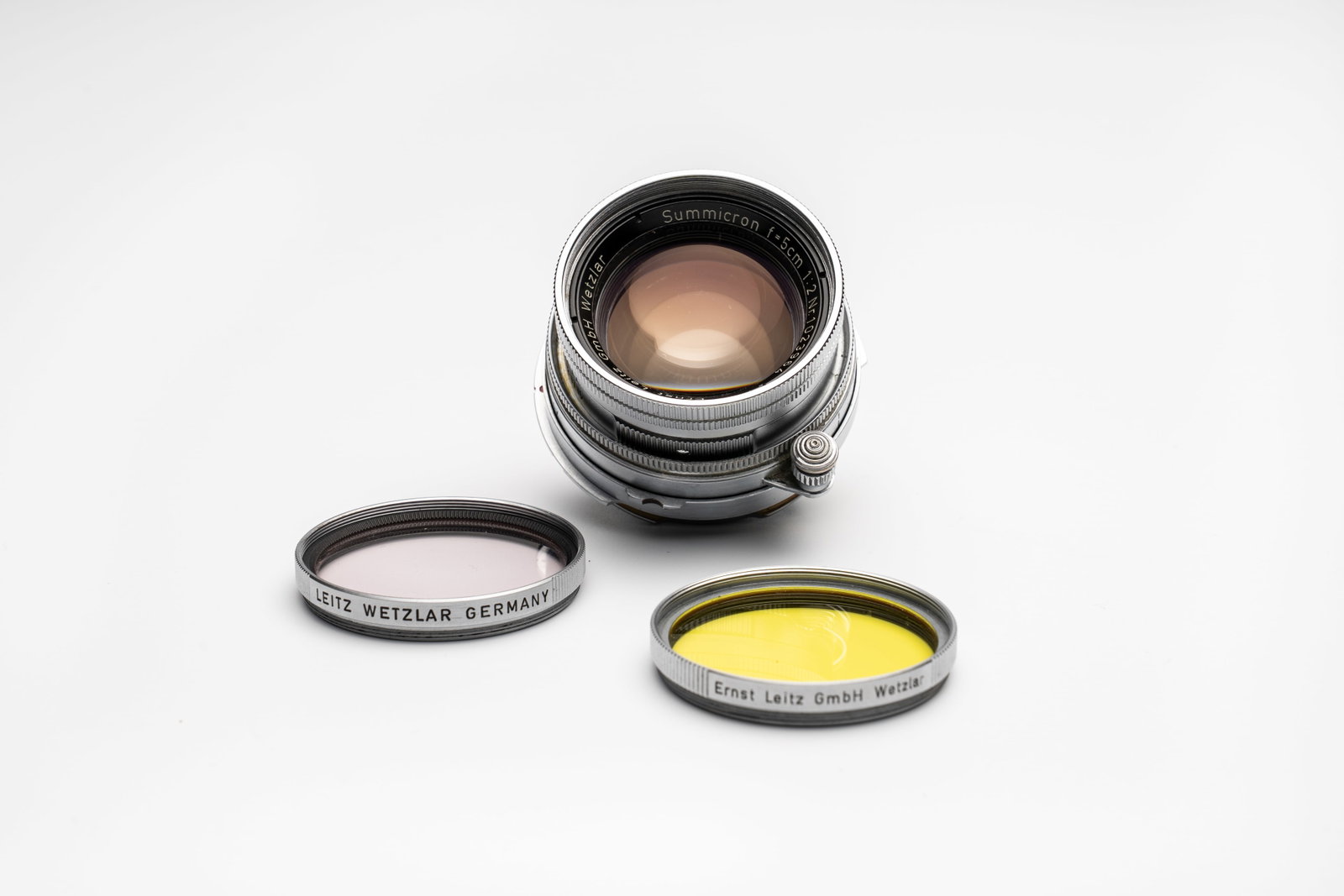A Leica Summicron 50 mm F2 LTM lens with adapter to Leica M and two Leica filters (1 of 11)