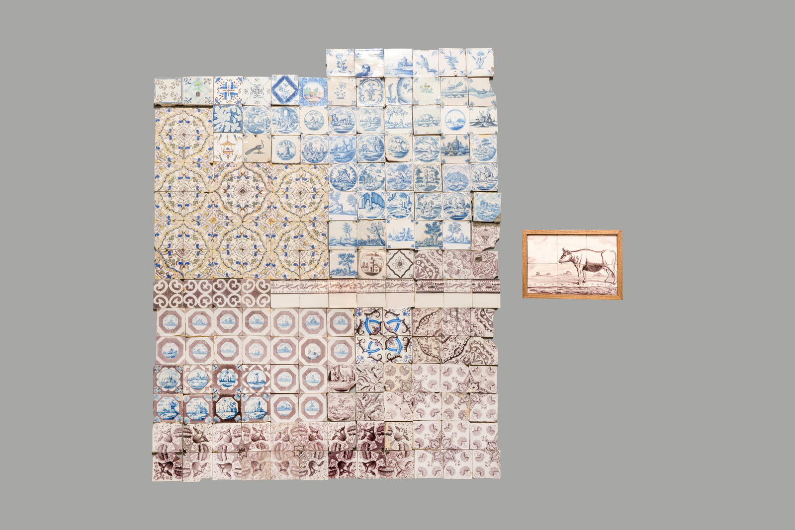 180 blue, white, manganese and polychrome Dutch Delft tiles, 17th C. and later (1 of 1)