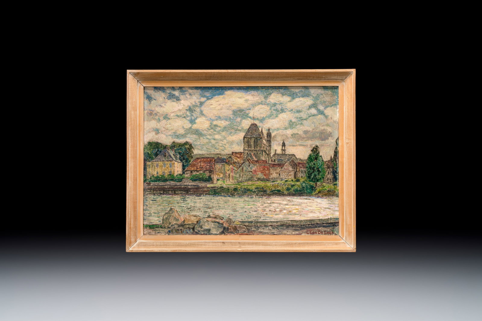 Léon De Smet (1881–1966): ‘Sight at Vernon-sur-Seine’, oil on board, signed, 20th C.: Léon De Smet (1881–1966): ‘Sight at Vernon-sur-Seine’, oil on board, signed, 20th C. Dim.: 59,5 x 74 cm (the frame) Dim.: 48,5 x 63 cm (the work) Leon De Smet (1881-1966) was an important Belgi