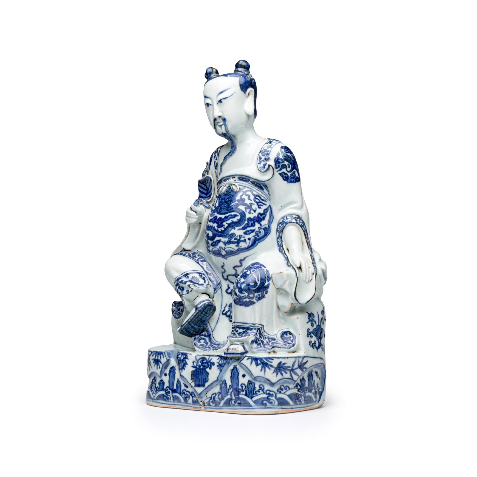 A fine Chinese blue and white figure of the immortal Zhongli Quan, Jiajing (1 of 17)