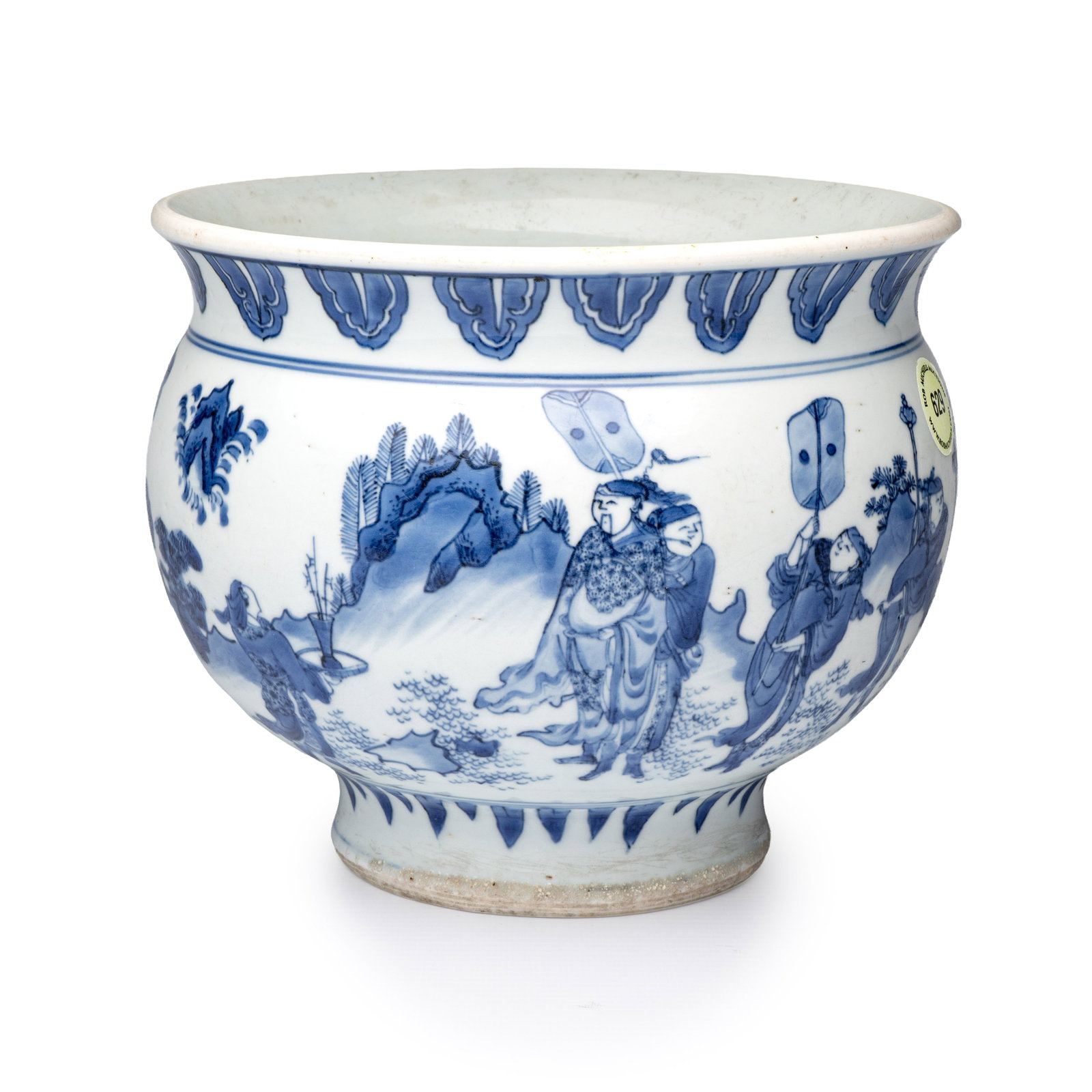 A rare Chinese blue and white 'Ping Sheng San Ji' censer, Transitional period (1 of 8)