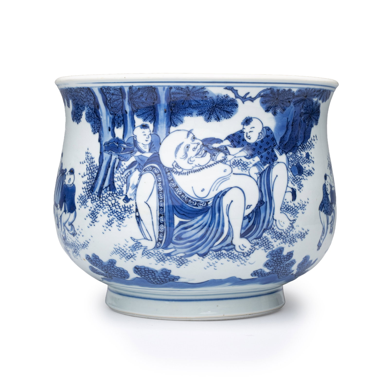 An extremely rare and fine Chinese blue and white 'Liu Zi Xi Mi Le' incense burner, Chongzhen (1 of 10)