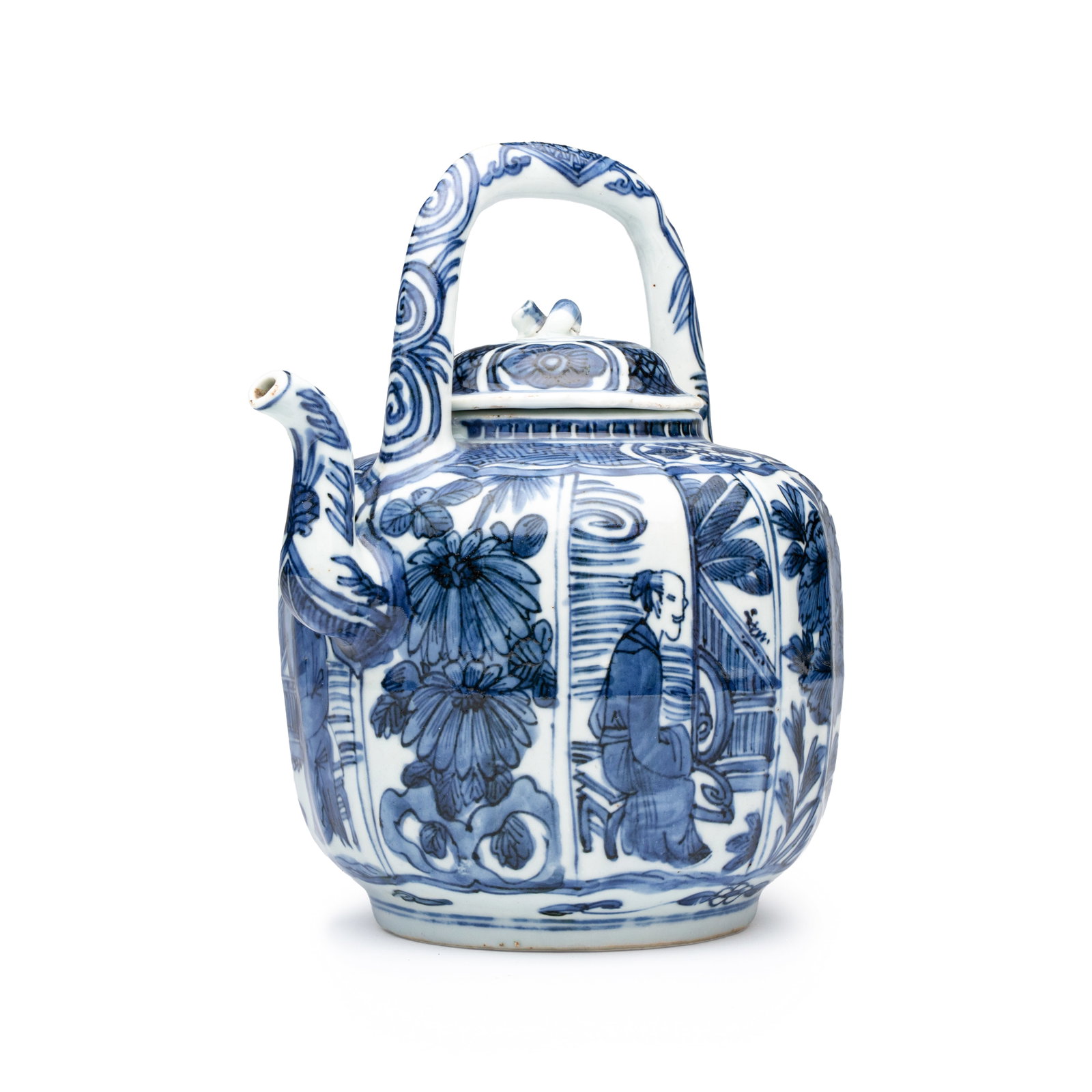 A Chinese blue and white wine pot and cover, Wanli (1 of 9)