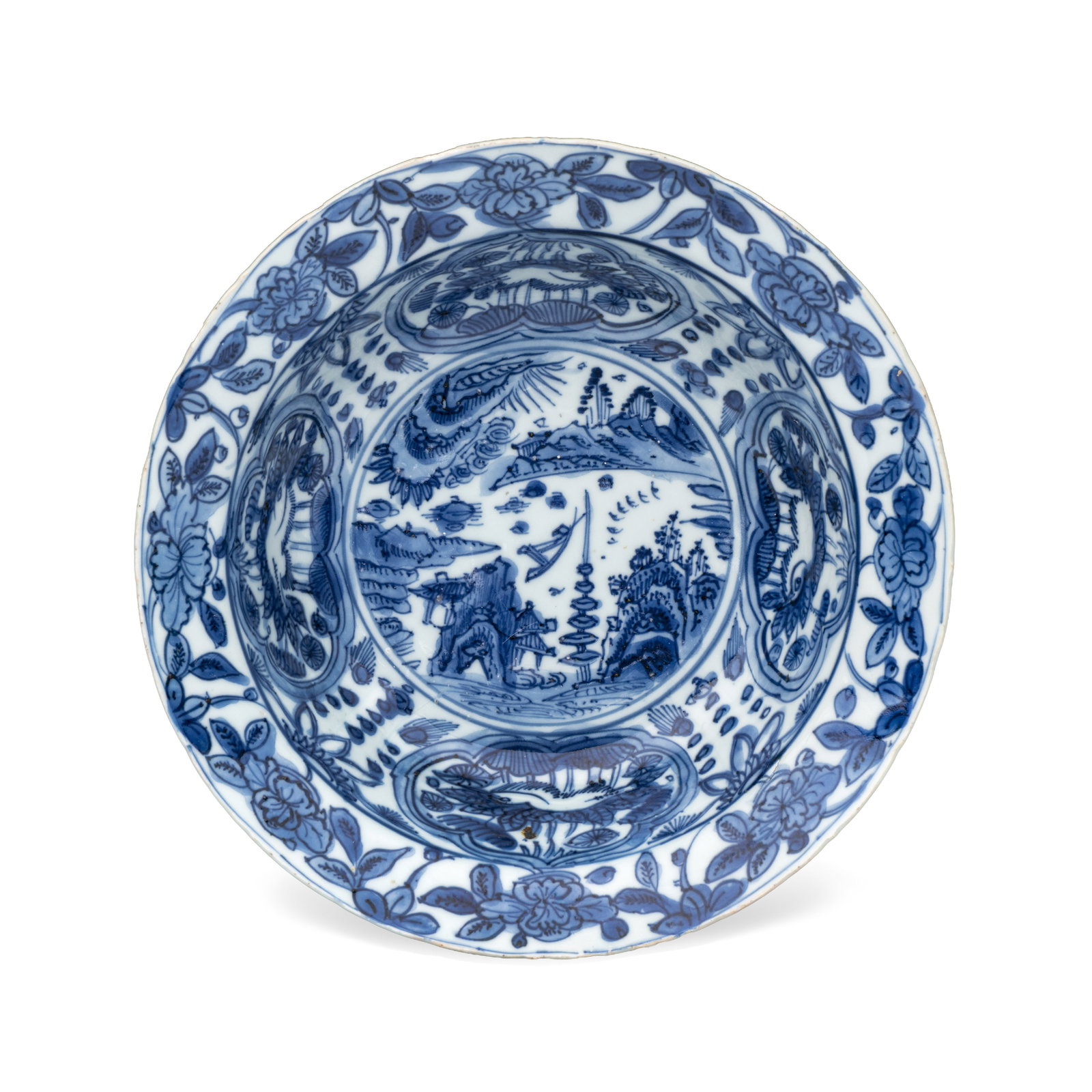 A Chinese blue and white 'Klapmuts' bowl, Wanli (1 of 4)