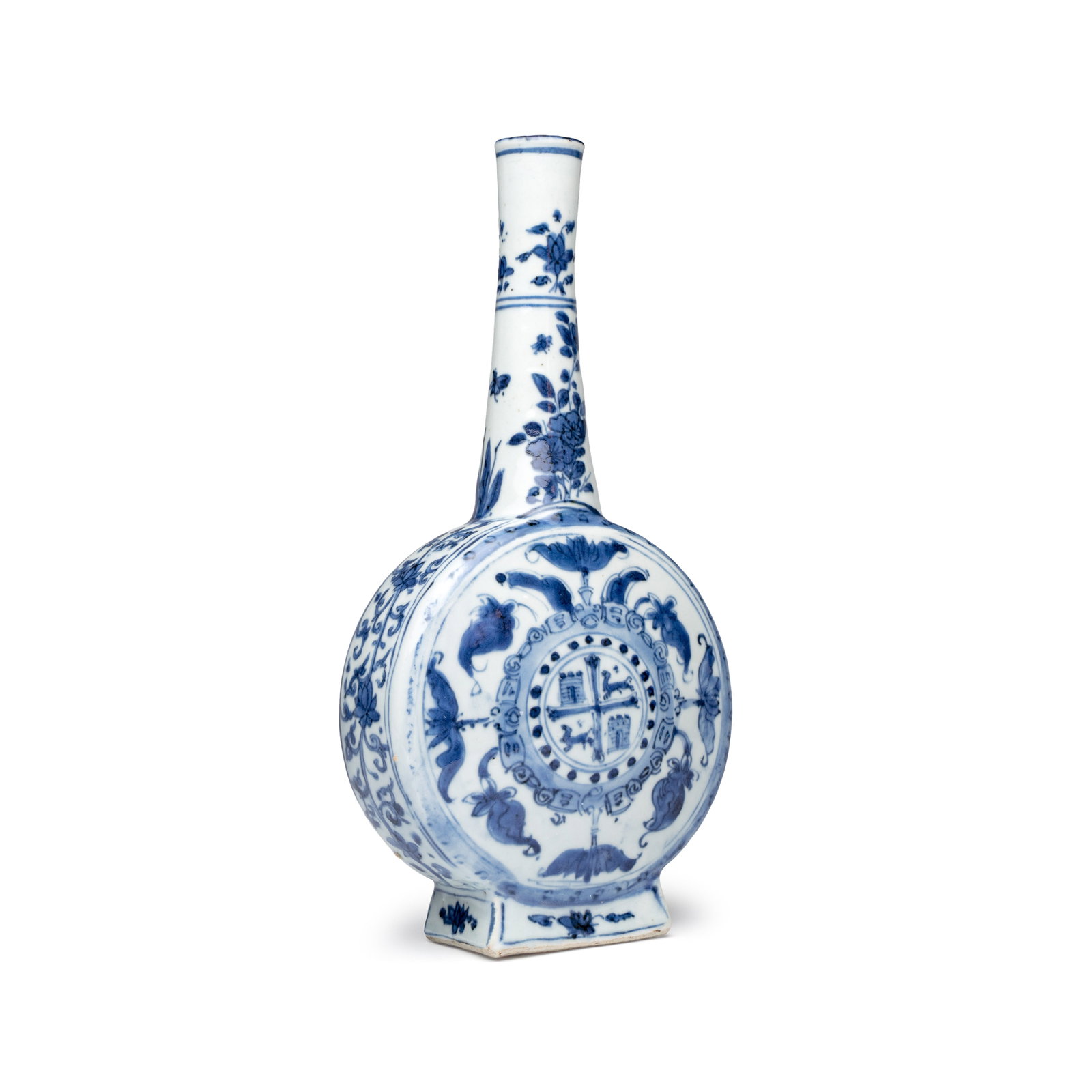 A rare and important Chinese armorial blue and white bottle vase with Royal Spanish arms, Wanli (1 of 10)