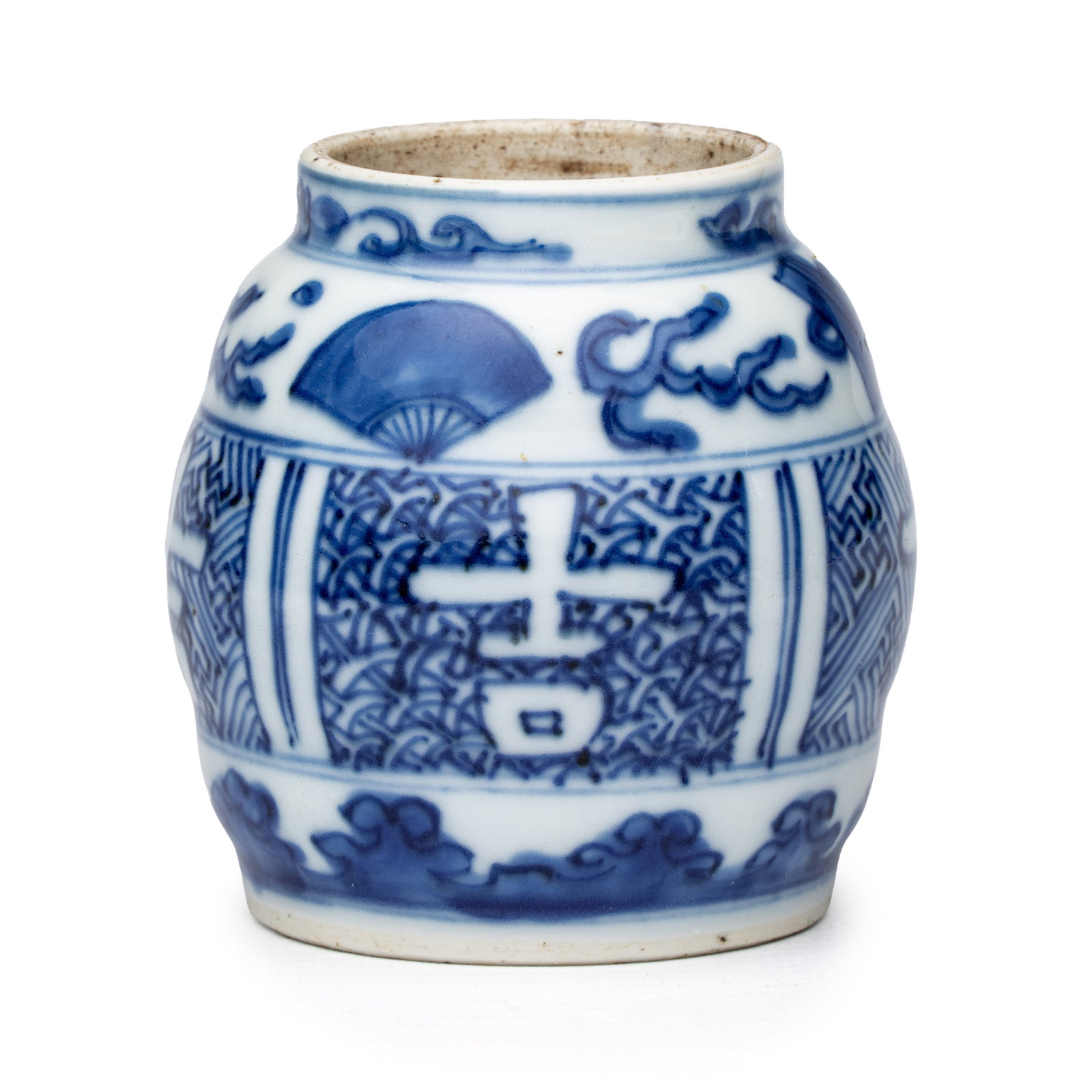 A small Chinese blue and white ko-sometsuke 'Ji' tea container, Wanli (1 of 7)