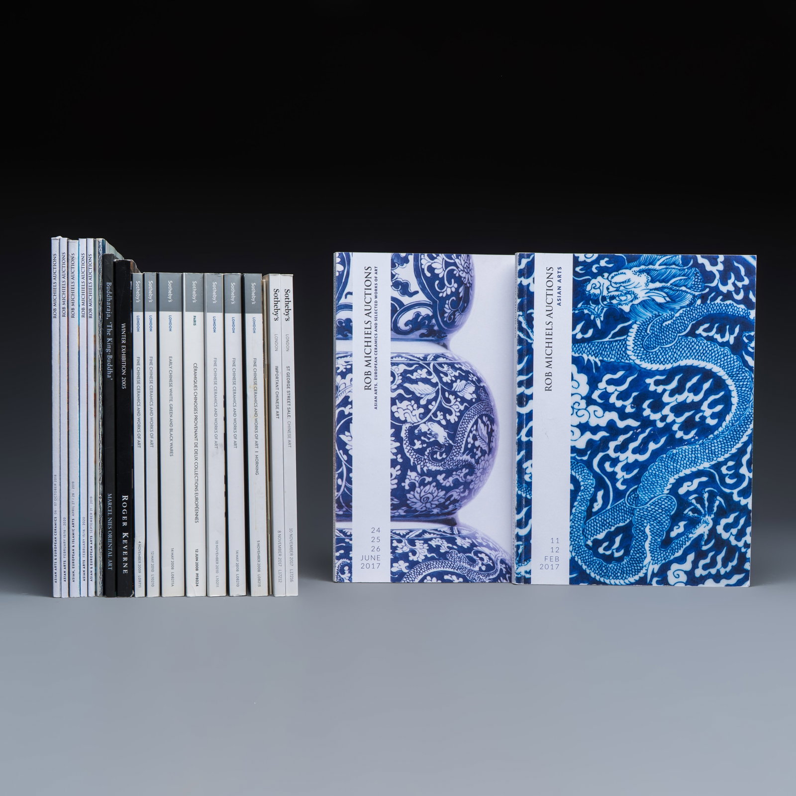 A varied collection of 20 auction and dealer catalogues on Asian Arts, 2000-2020: A varied collection of 20 auction and dealer catalogues on Asian Arts, 2000-2020 Various dimensions. Provenance: The Mr. and Mrs. Baert-Devos Collection, Belgium. Rob Michiels Auctions - Asian Arts, 1