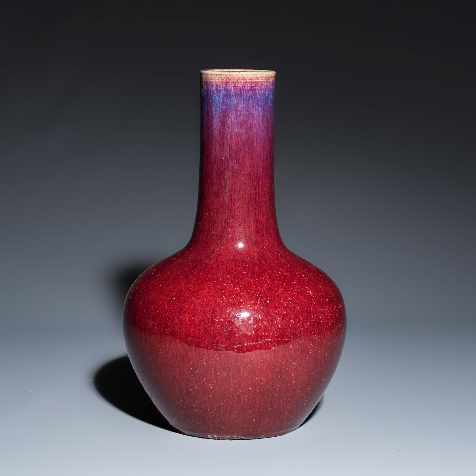 A Chinese flambe-glazed bottle vase, 19th C. (1 of 6)