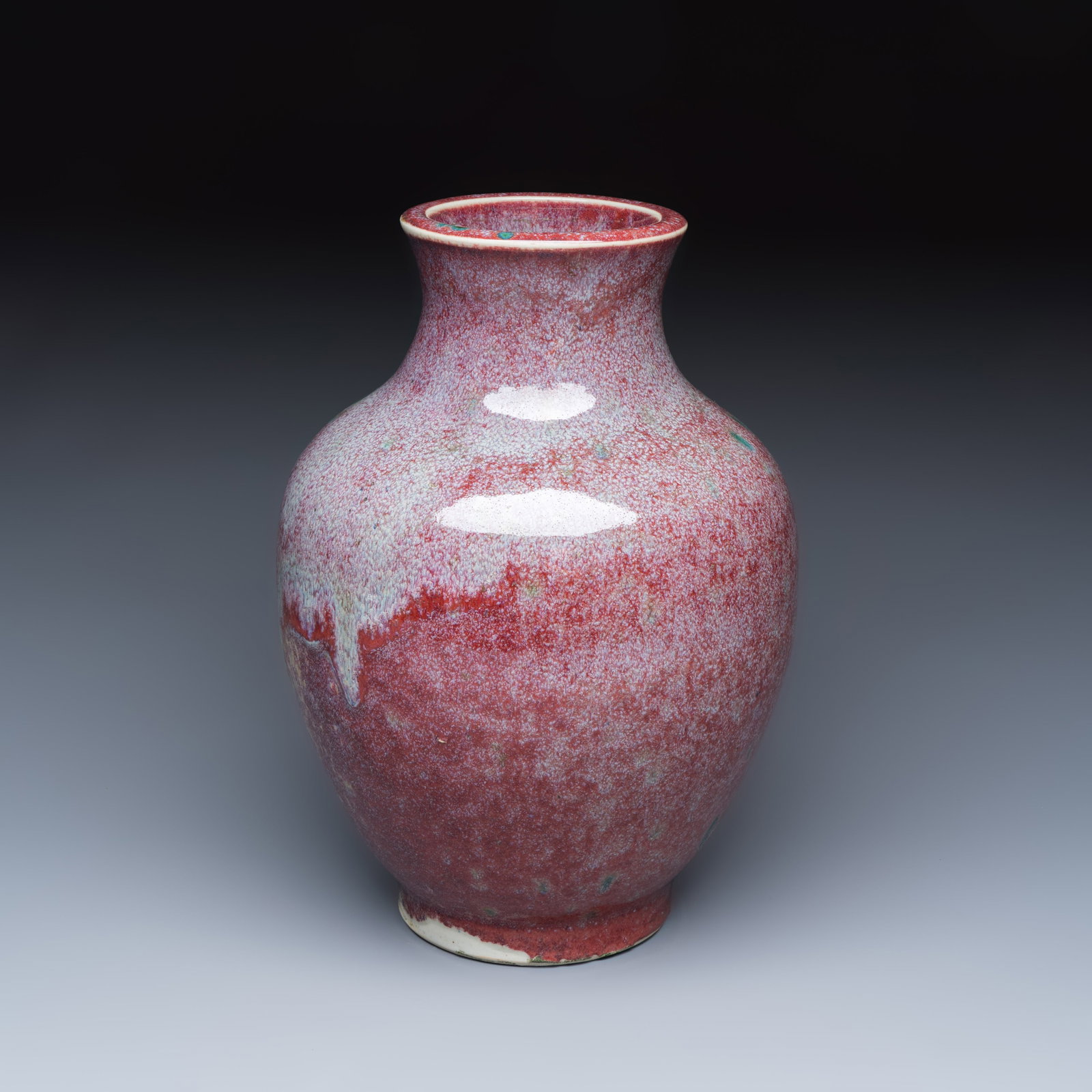 A Chinese flambe-glazed vase, 19th C. (1 of 7)