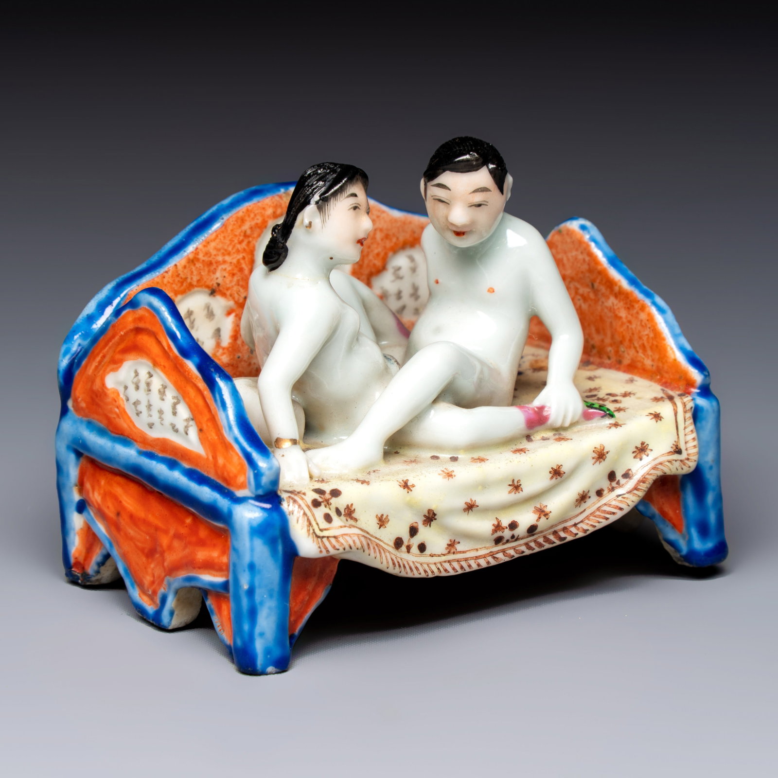 A Chinese famille rose 'Erotic' group, Republic (1 of 7)