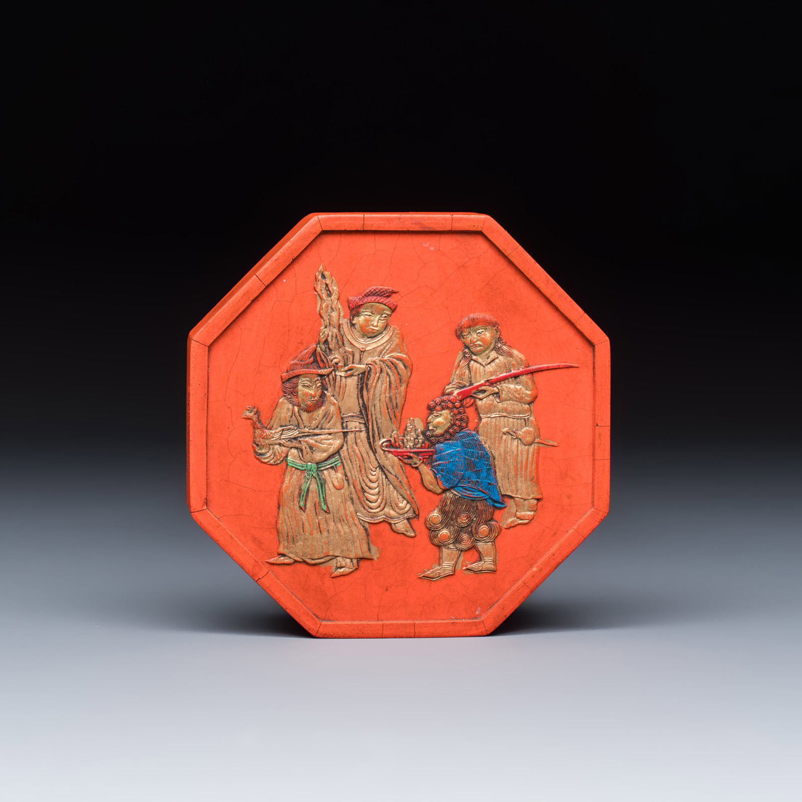 A Chinese 'Ba Man Jin Bao' ink cake, 19th C.: A Chinese 'Ba Man Jin Bao' ink cake, 19th C. Dim: 8,5 x 8,6 x 1,9 cm