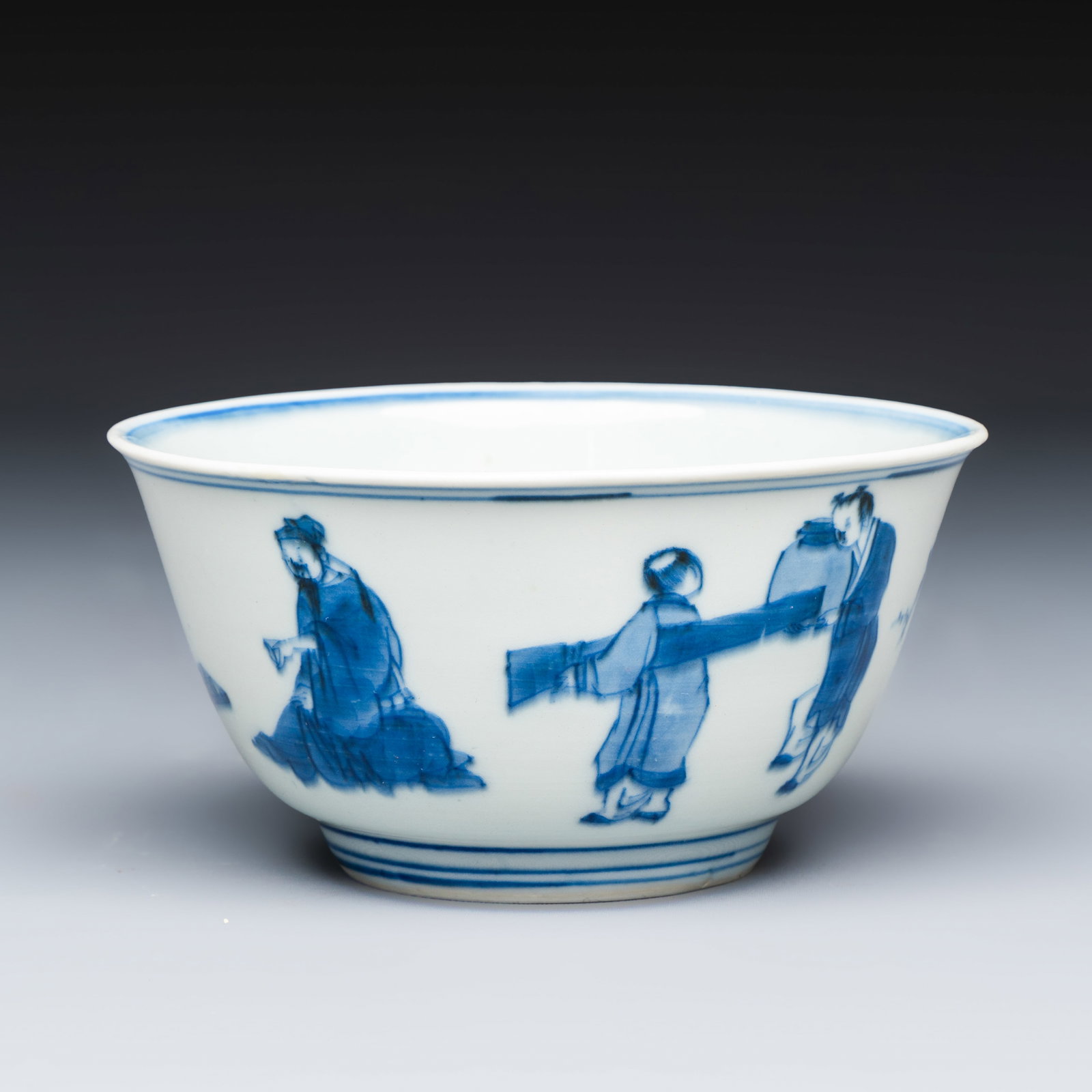 A Chinese blue and white 'Scholars' bowl, Kangxi: A Chinese blue and white 'Scholars' bowl, Kangxi Dia.: 11,4 cm - H.: 5,7 cm