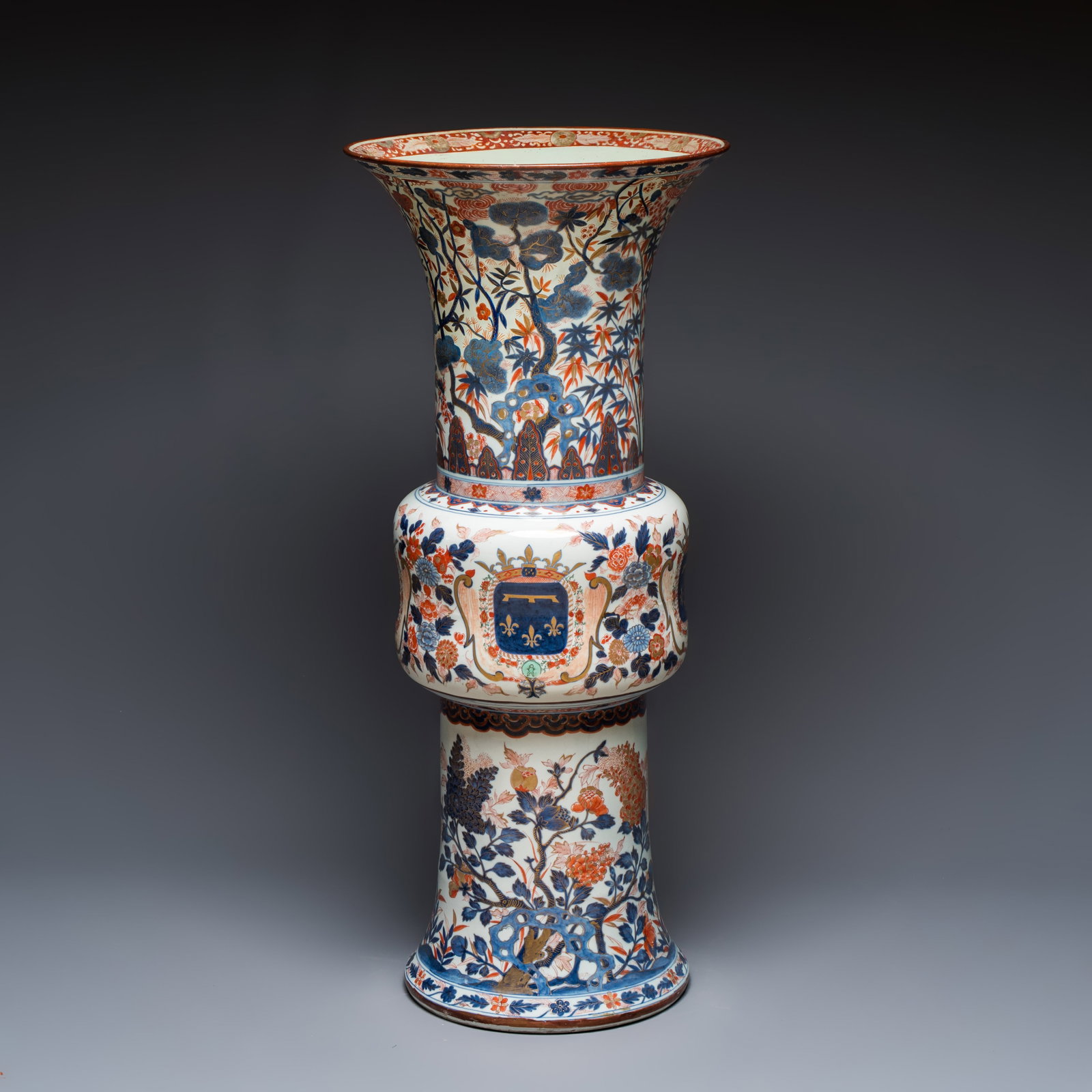 A monumental Samson Imari-style 'Gu' vase with the arms of the Duke of Orleans, France, 19th C. (1 of 7)