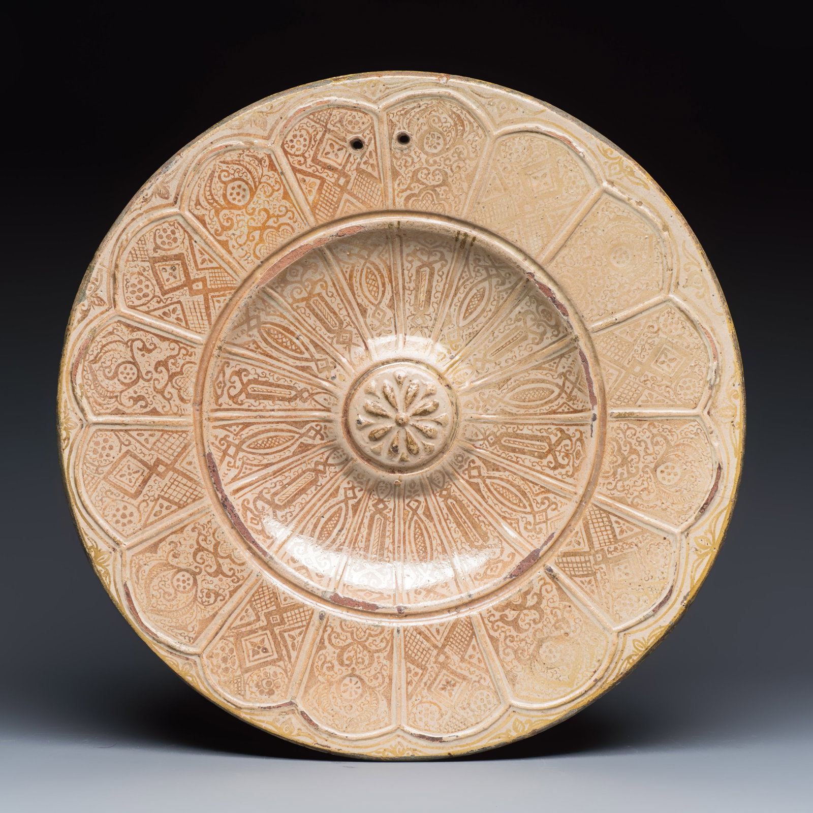 A large Hispano-Moresque lustre-glazed dish, Spain, 15th C. (1 of 2)