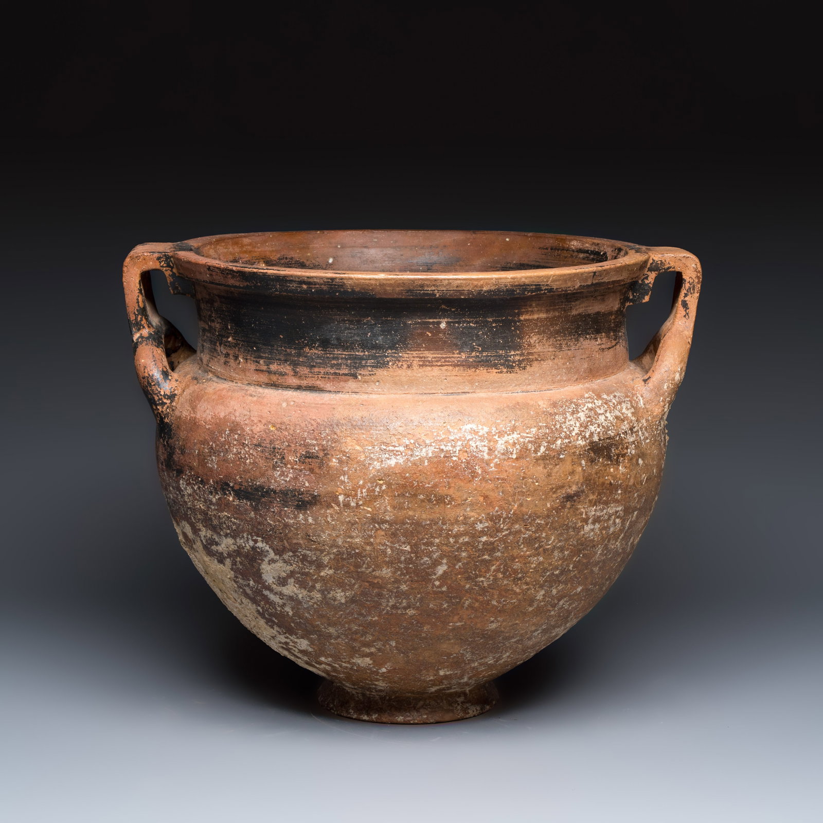 A rare large late Hellenistic pottery column krater with marine encrustation, ca. 4th C. B.C. (1 of 7)