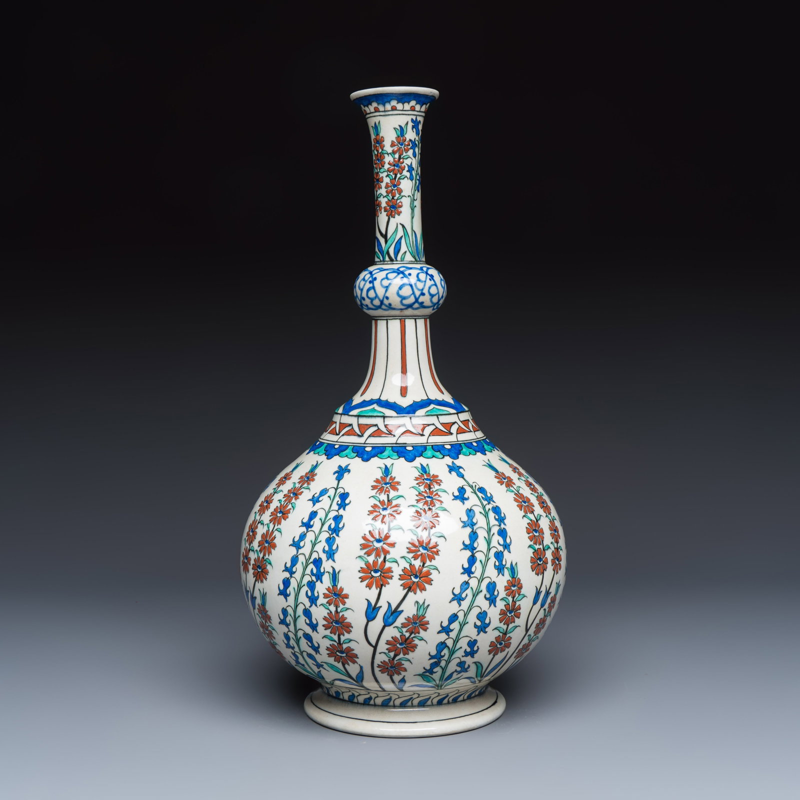 An elegant large Samson Iznik-style bottle vase, France, 19th C. (1 of 6)