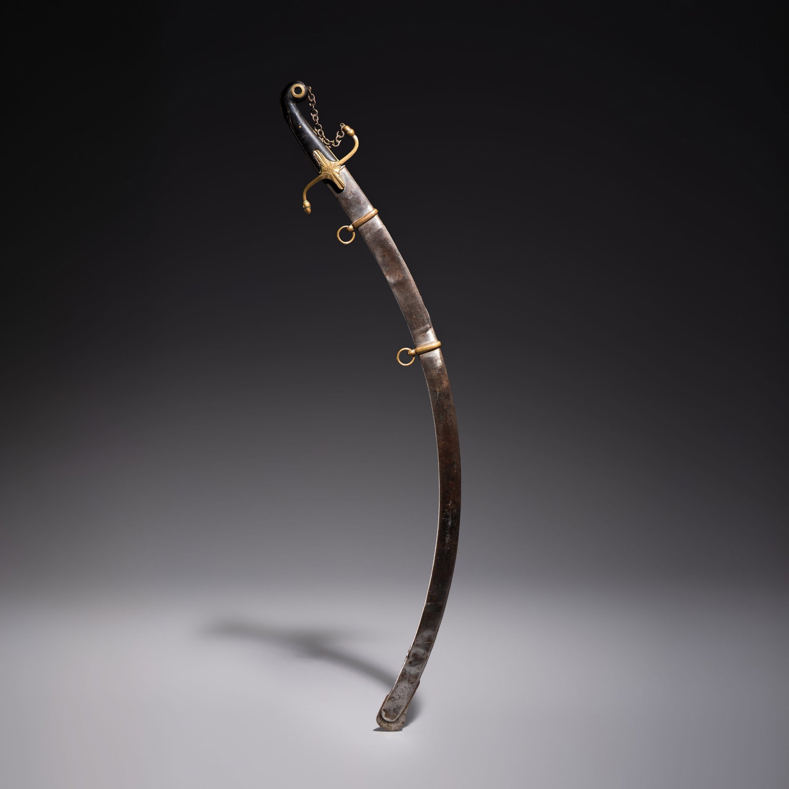 An Ottoman officer's engraved shamshir-type sabre with a gilt-bronze and wooden hilt, Turkey, 19th (1 of 7)