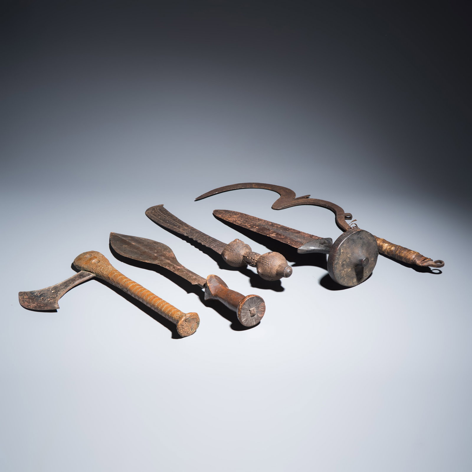 A group of five African tribal weapons, 19/20th C. (1 of 13)