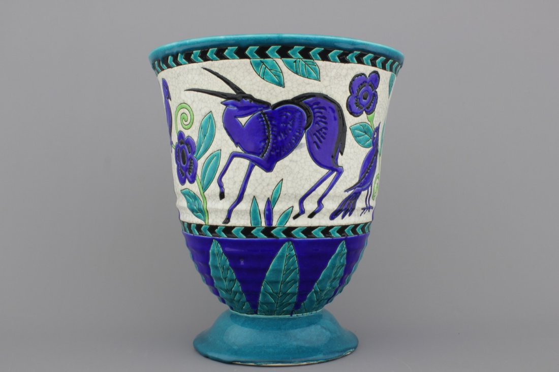 A Boch Keramis vase by Charles Catteau, 20th C.: H: 29 cm