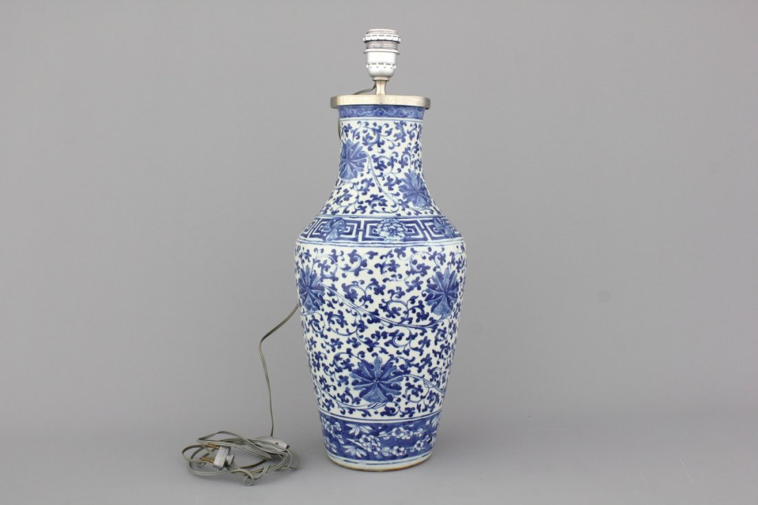 A Chinese porcelain blue and white vase with lotus (1 of 1)